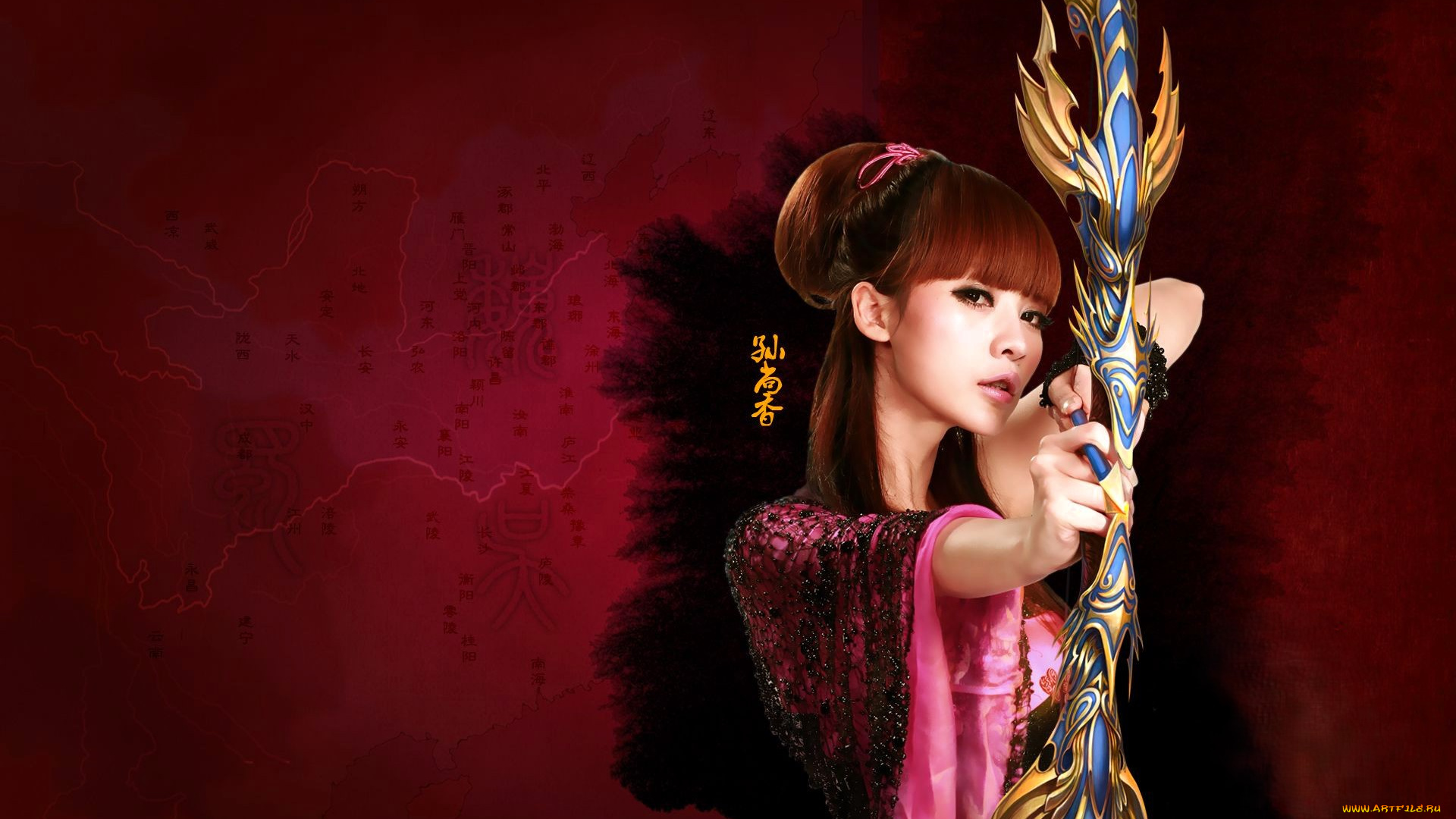 видео, игры, red, cliff, девушка, лучница, лук