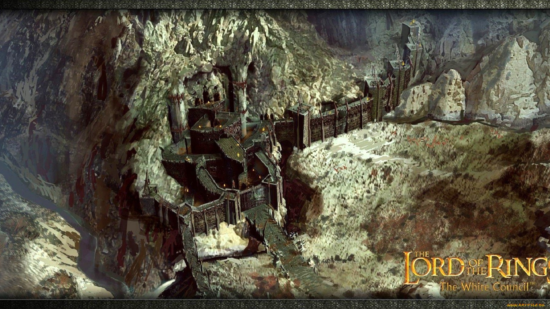 видео, игры, the, lord, of, the, rings, , the, white, council, скалы, крепость