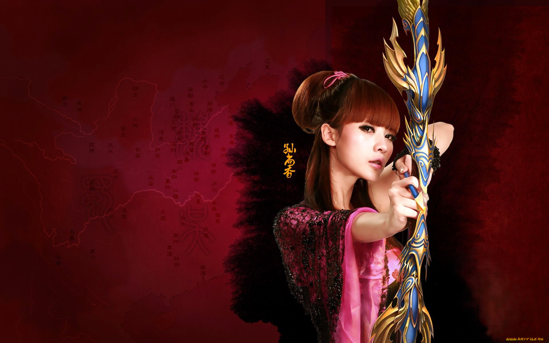 видео, игры, red, cliff, девушка, лучница, лук