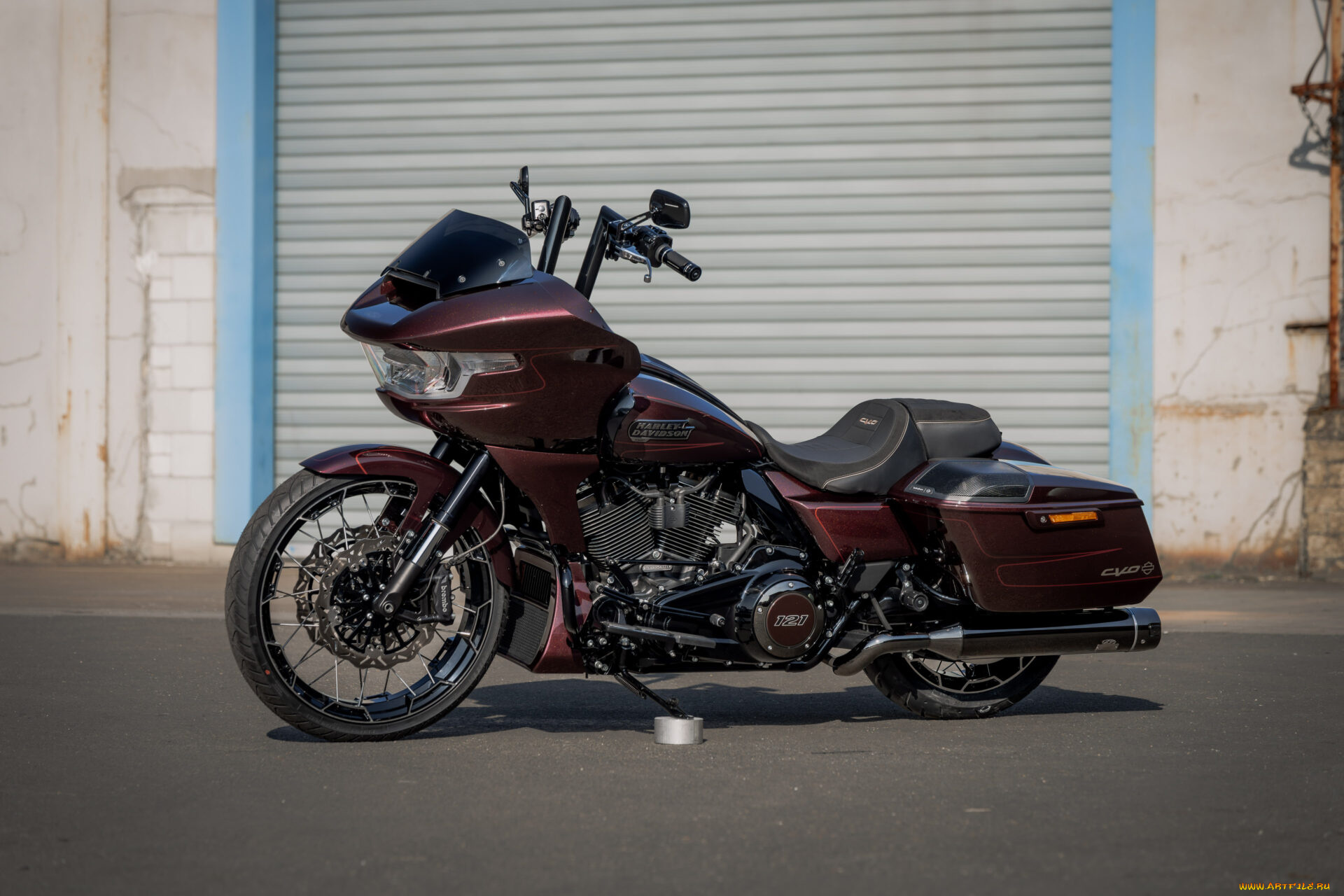 мотоциклы, harley-davidson, cvo, road, glide, customized, custombike, red, bullet