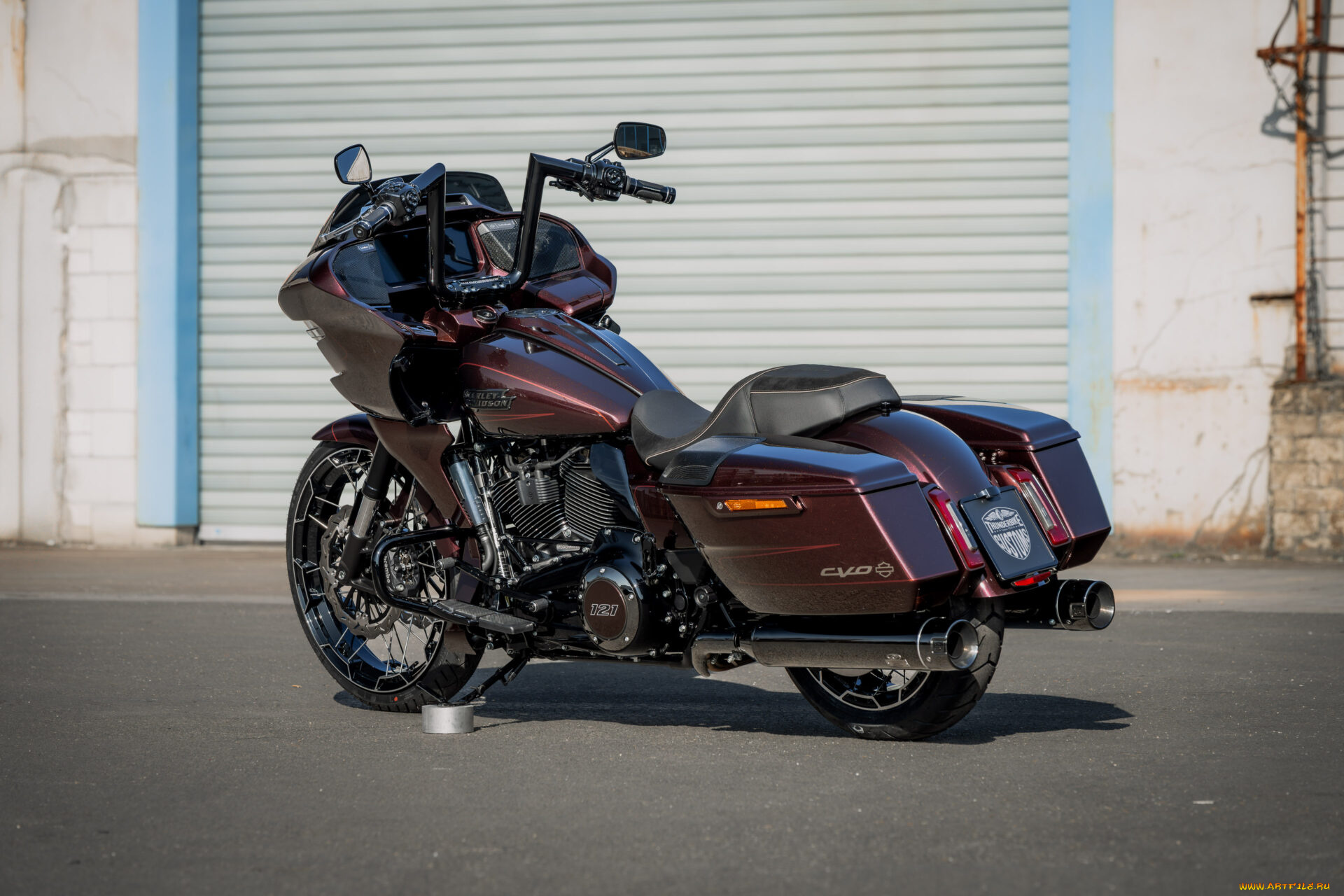мотоциклы, harley-davidson, cvo, road, glide, customized, custombike, red, bullet