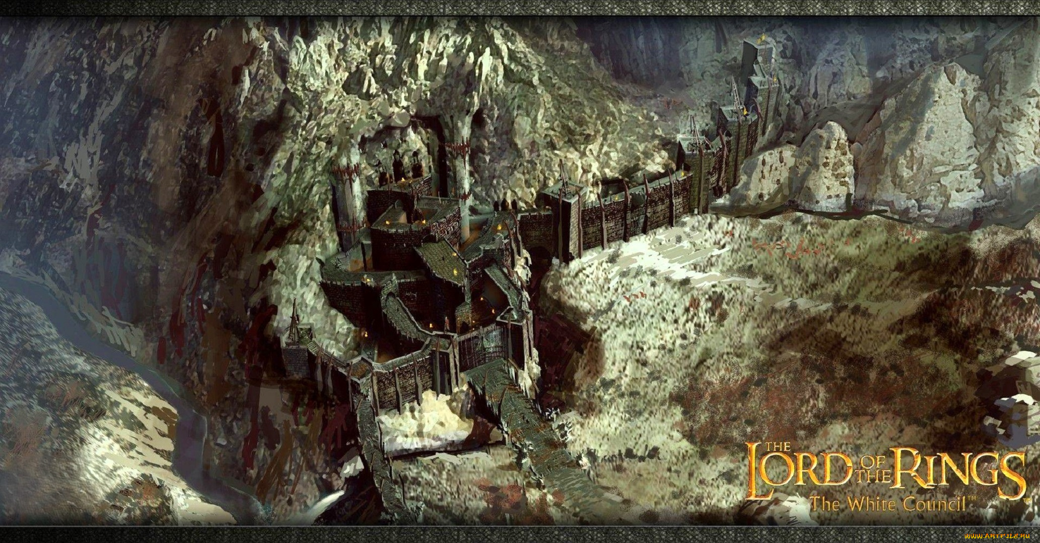 видео, игры, the, lord, of, the, rings, , the, white, council, скалы, крепость