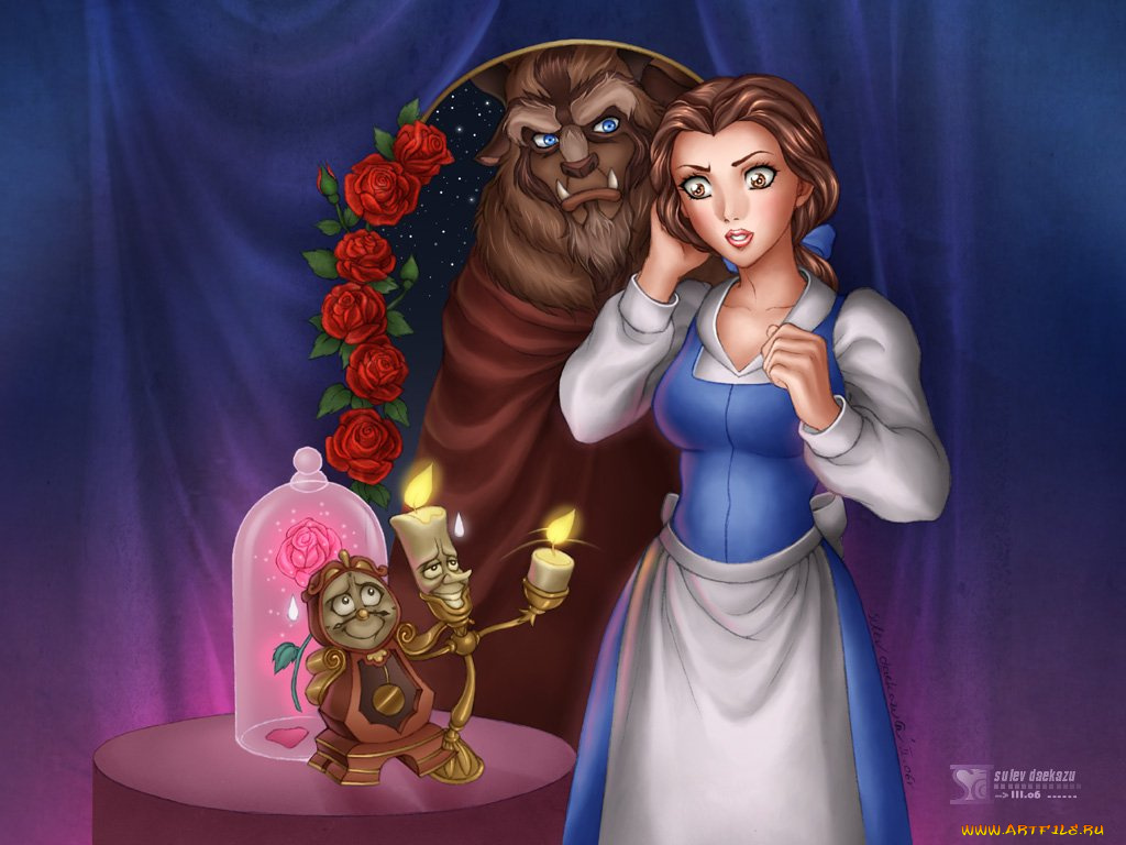 мультфильмы, beauty, and, the, beast
