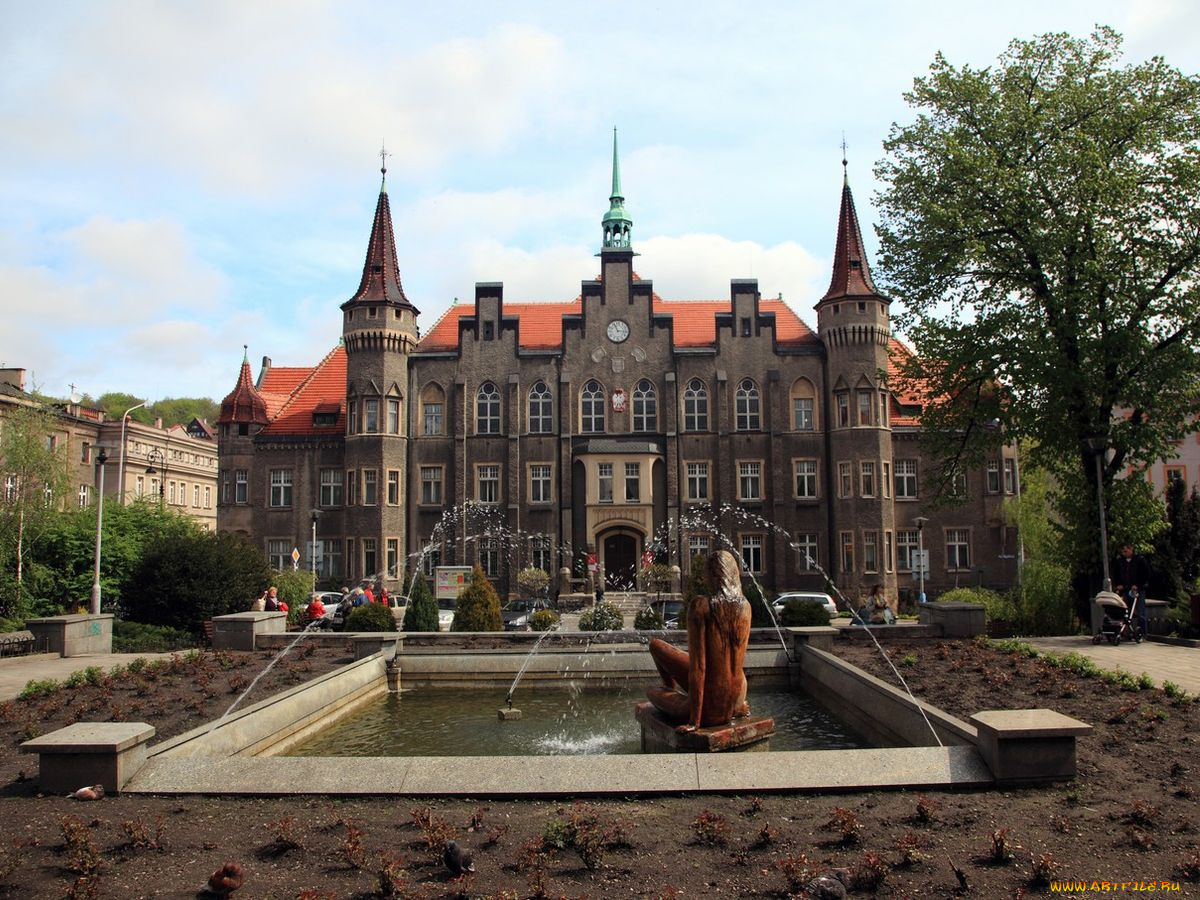 walbrzych, poland, города, фонтаны