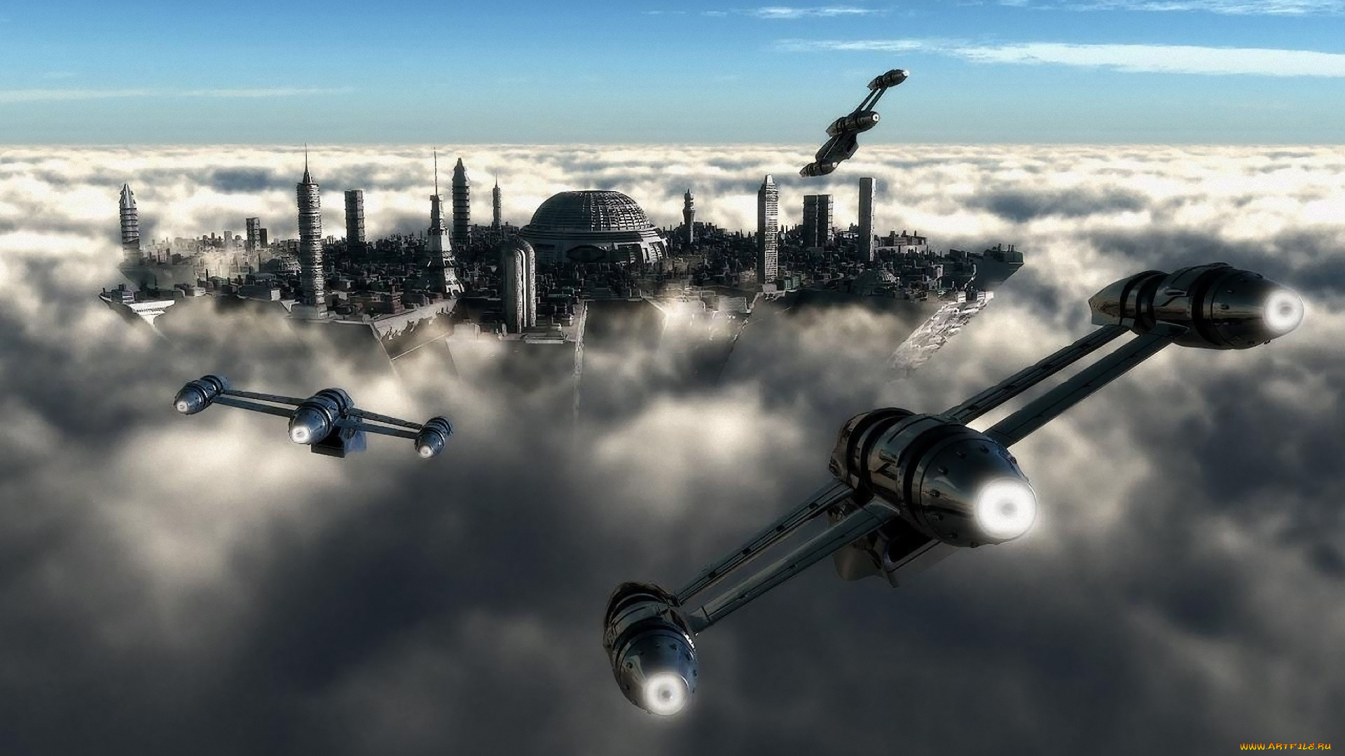 cloud, city, by, jfliesenborghs, фэнтези, иные, миры, времена