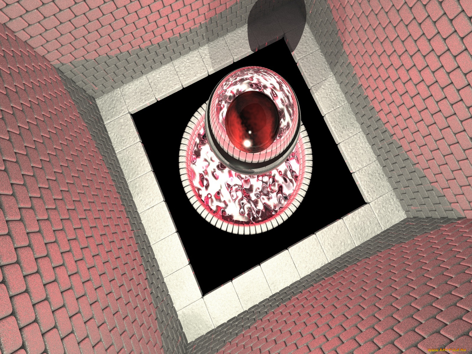 3д, графика, abstract, абстракции, кирпич, узор