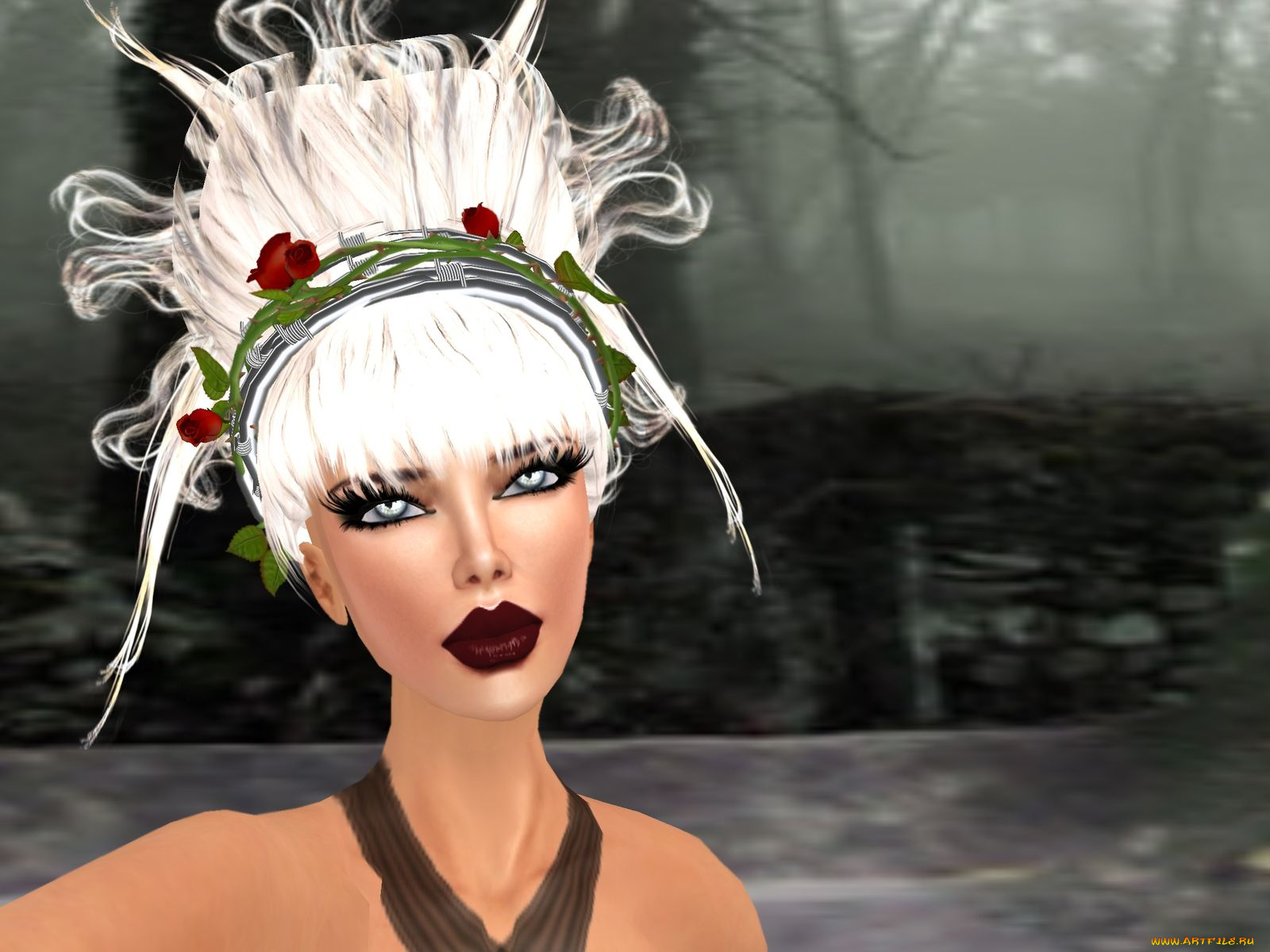 3д, графика, people, люди, венок, блондинка