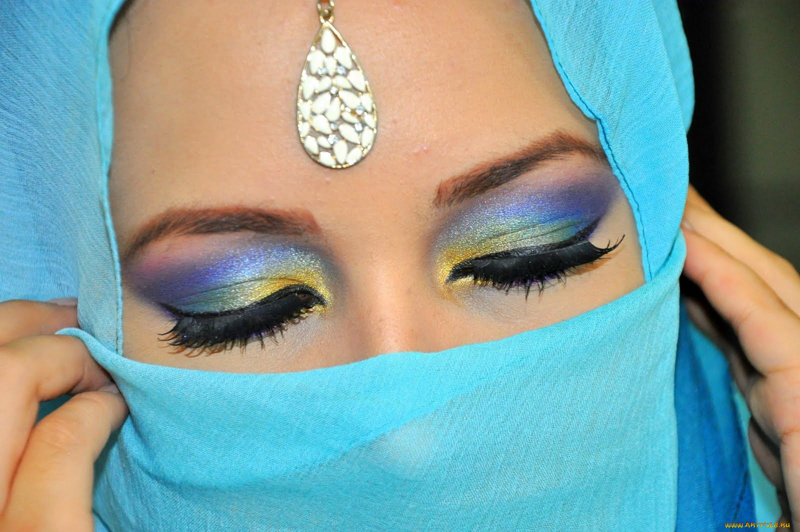 разное, глаза, чадра, макияж