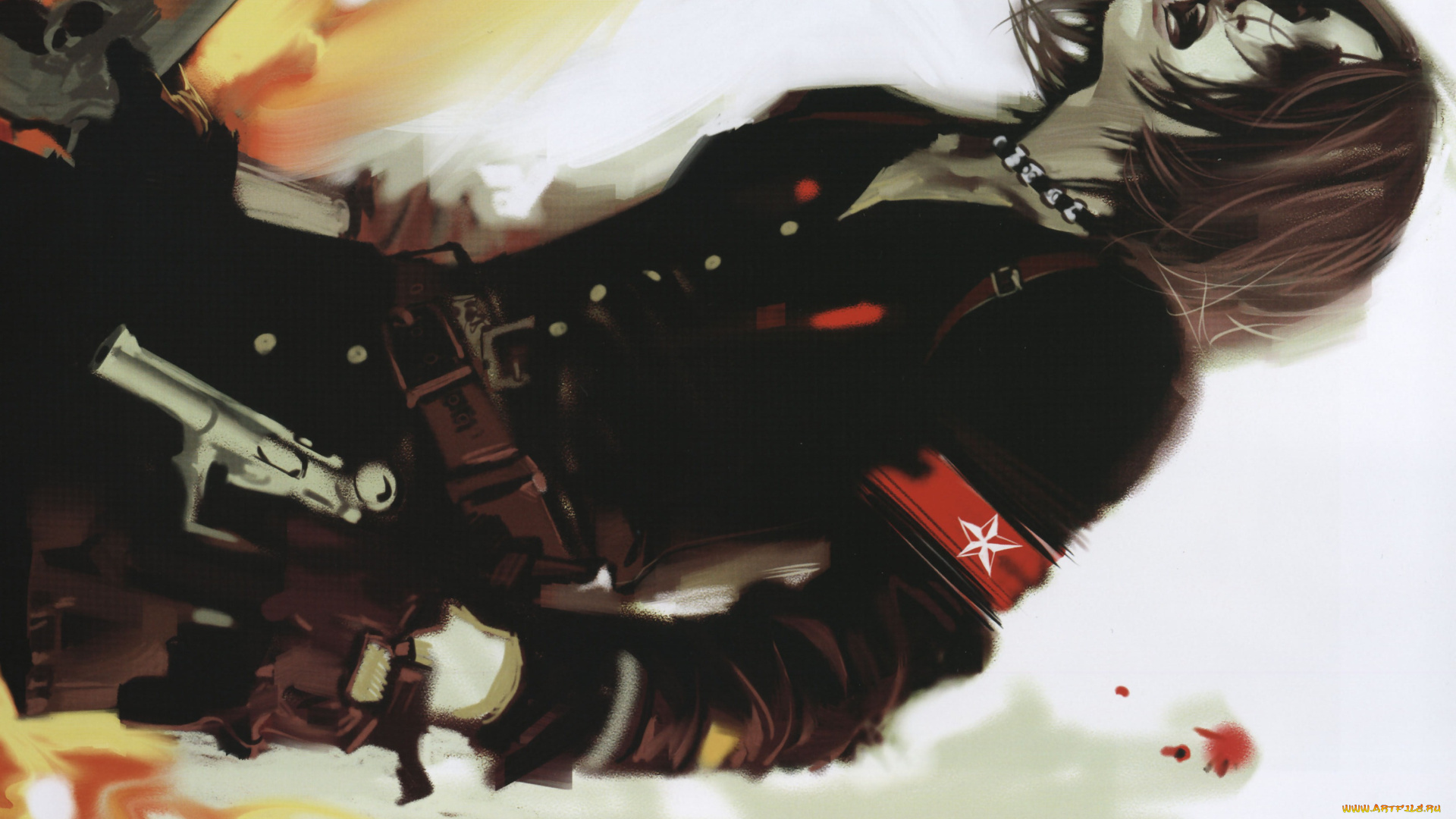 benjamin, mangaka, io, art, of, the, wired, artbook, аниме, weapon, blood, technology, пистолеты, звезда, парень, повязка