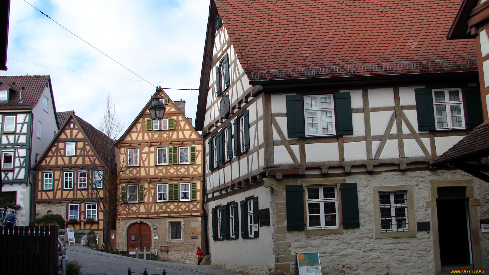 германия, марбах, на, неккаре, города, улицы, площади, набережные, улица, дома