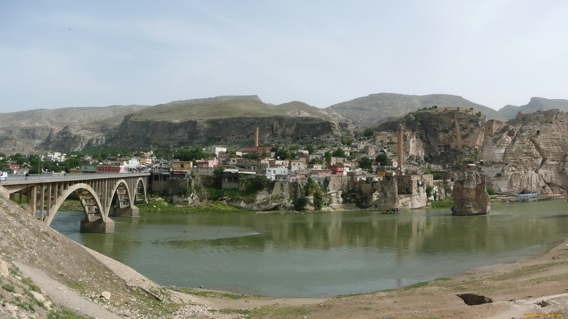 hasankeyf, turkey, города, панорамы, турция, панорама