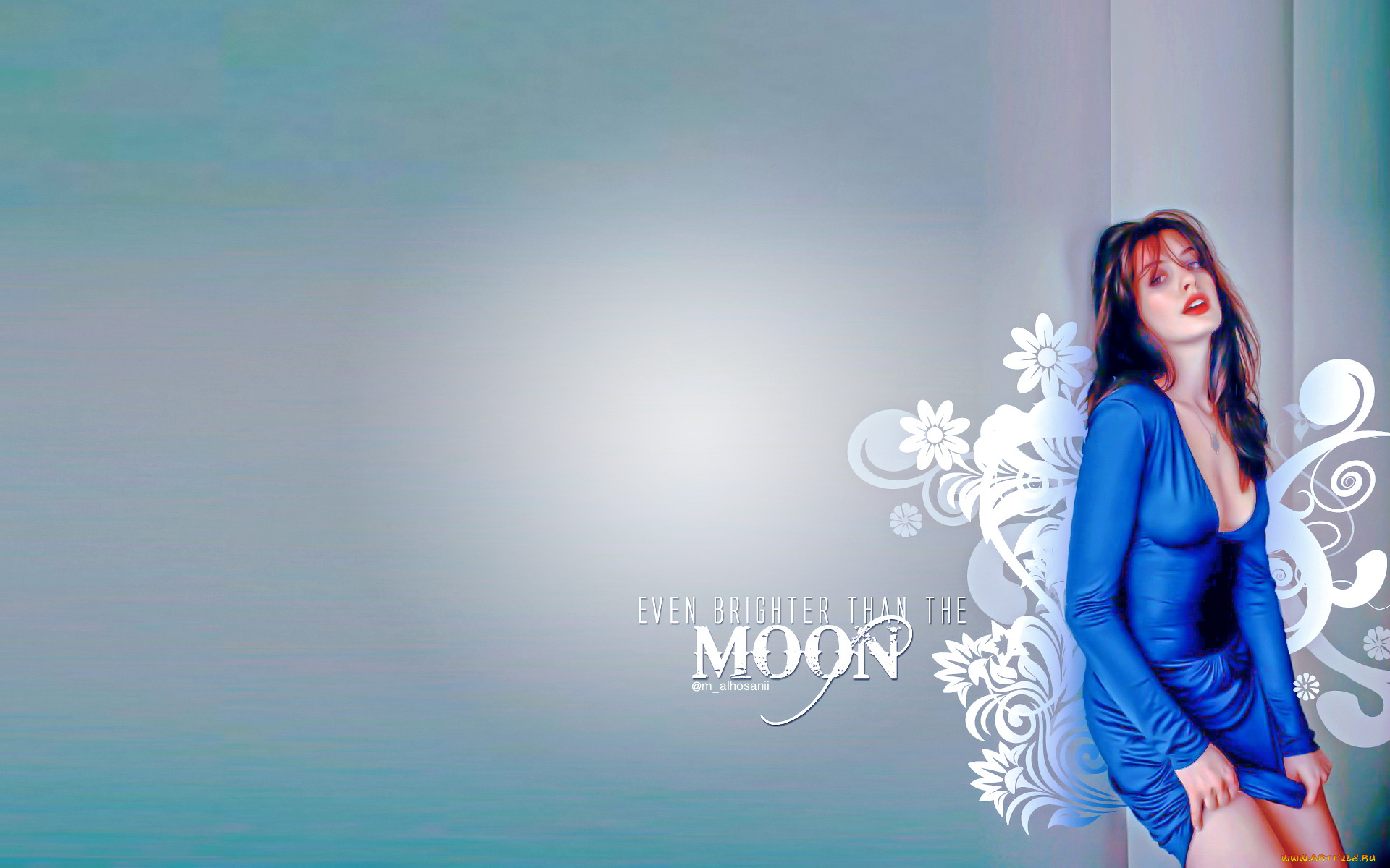 Anne, Hathaway, девушки, взгляд