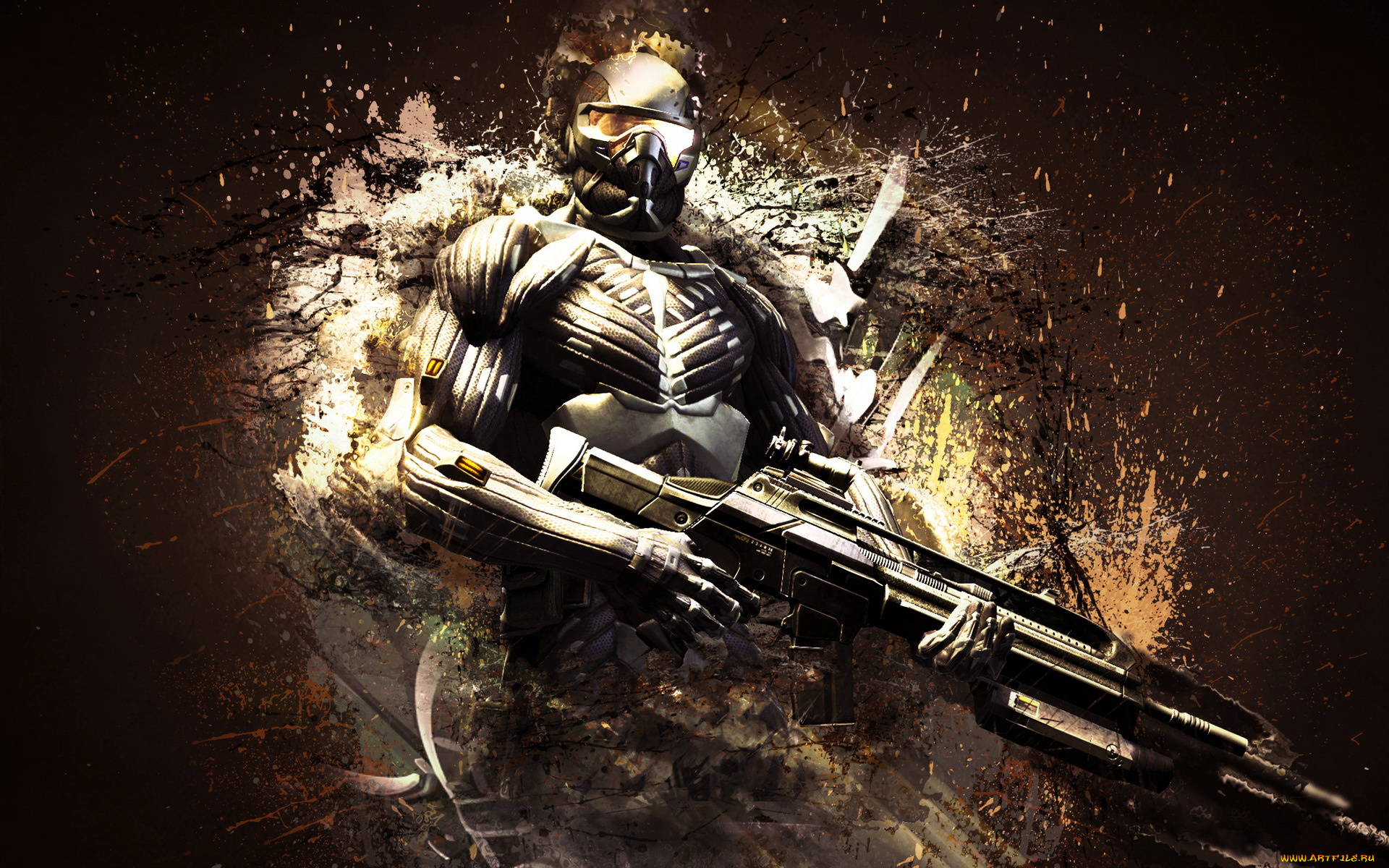 видео, игры, crysis, доспехи, автомат