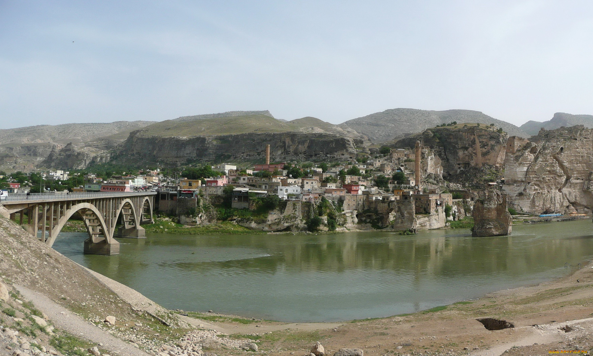 hasankeyf, turkey, города, панорамы, турция, панорама