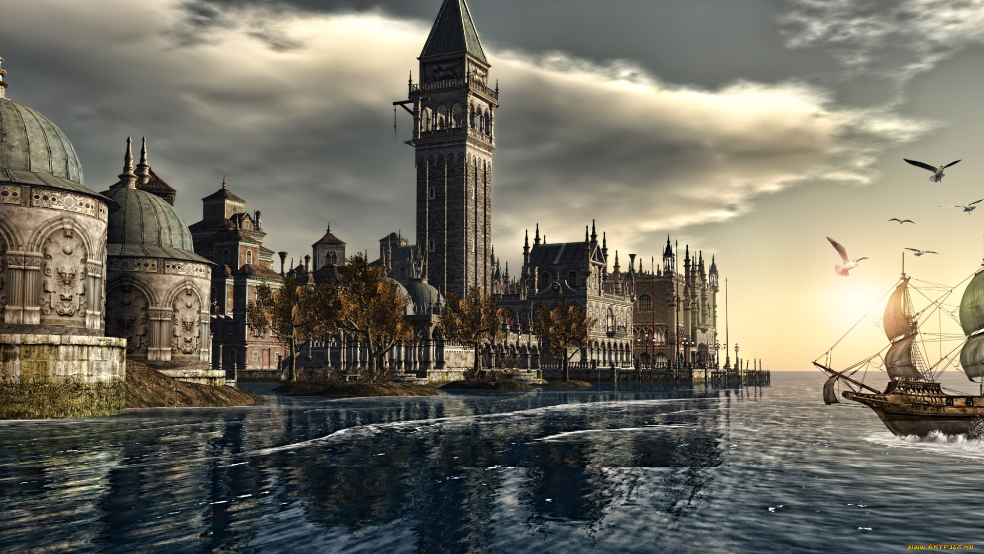 3д, графика, architecture, архитектура, венеция