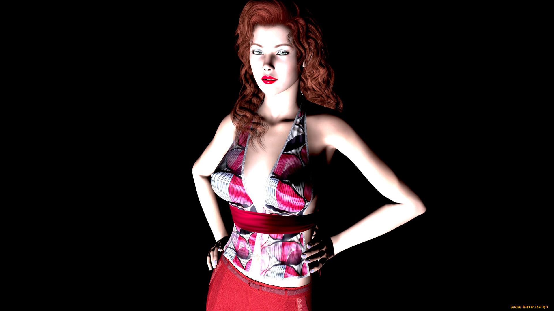 3д, графика, people, люди, девушка, взгляд