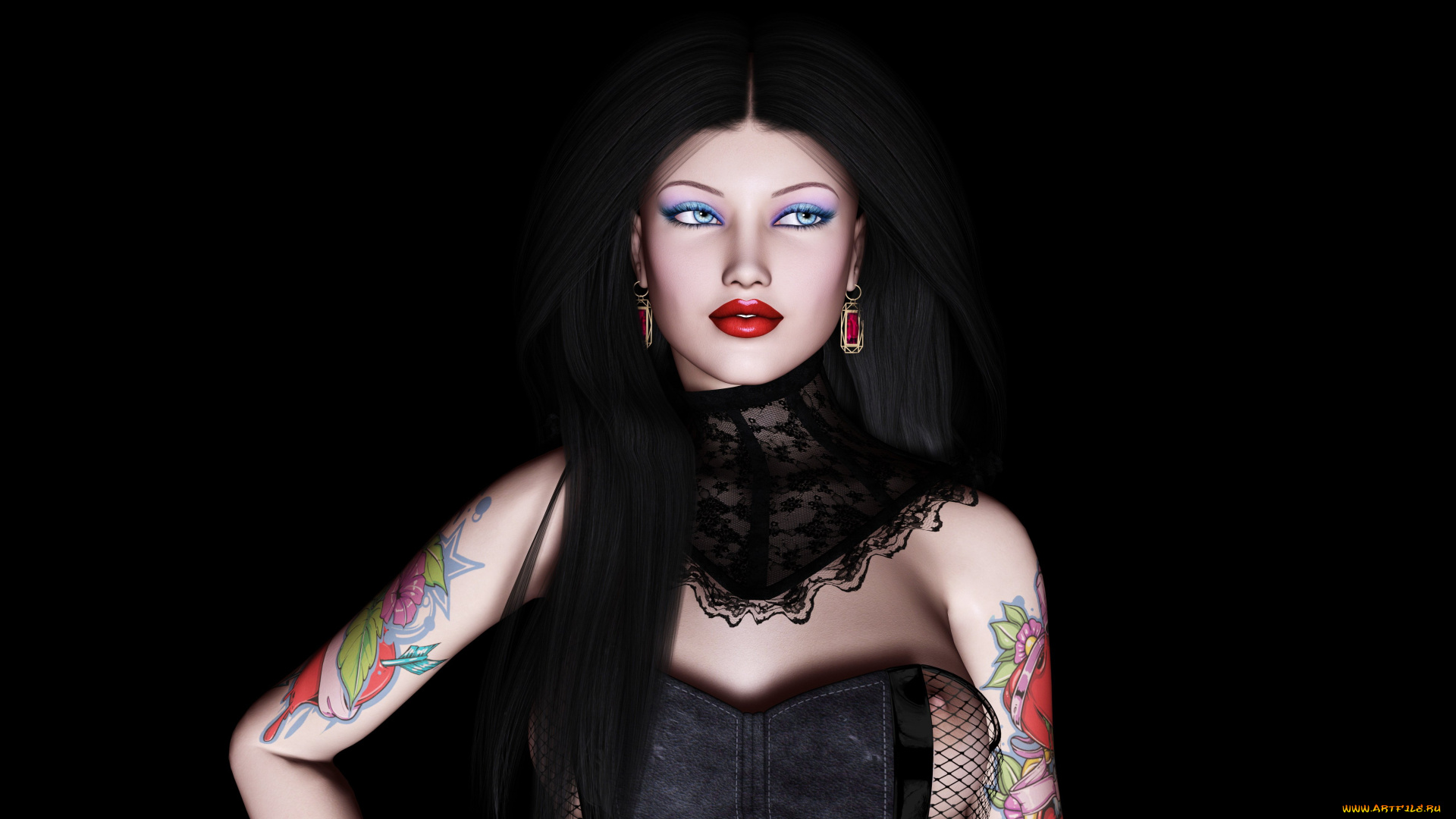 3д, графика, people, люди, прическа, взгляд