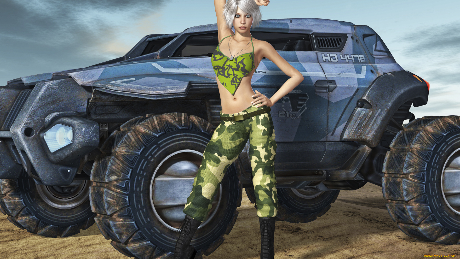 автомобили, 3д, блондинка, автомобиль, сапоги