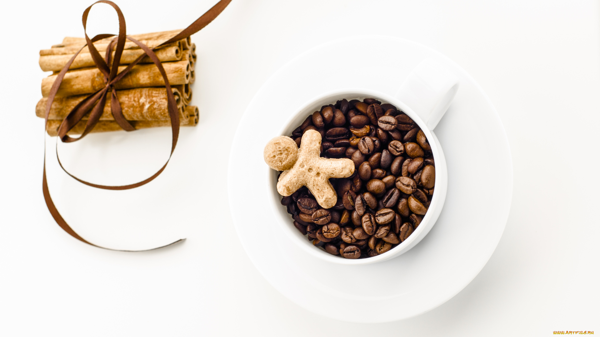 еда, кофе, кофейные, зёрна, чашка, зерна, человечек, корица