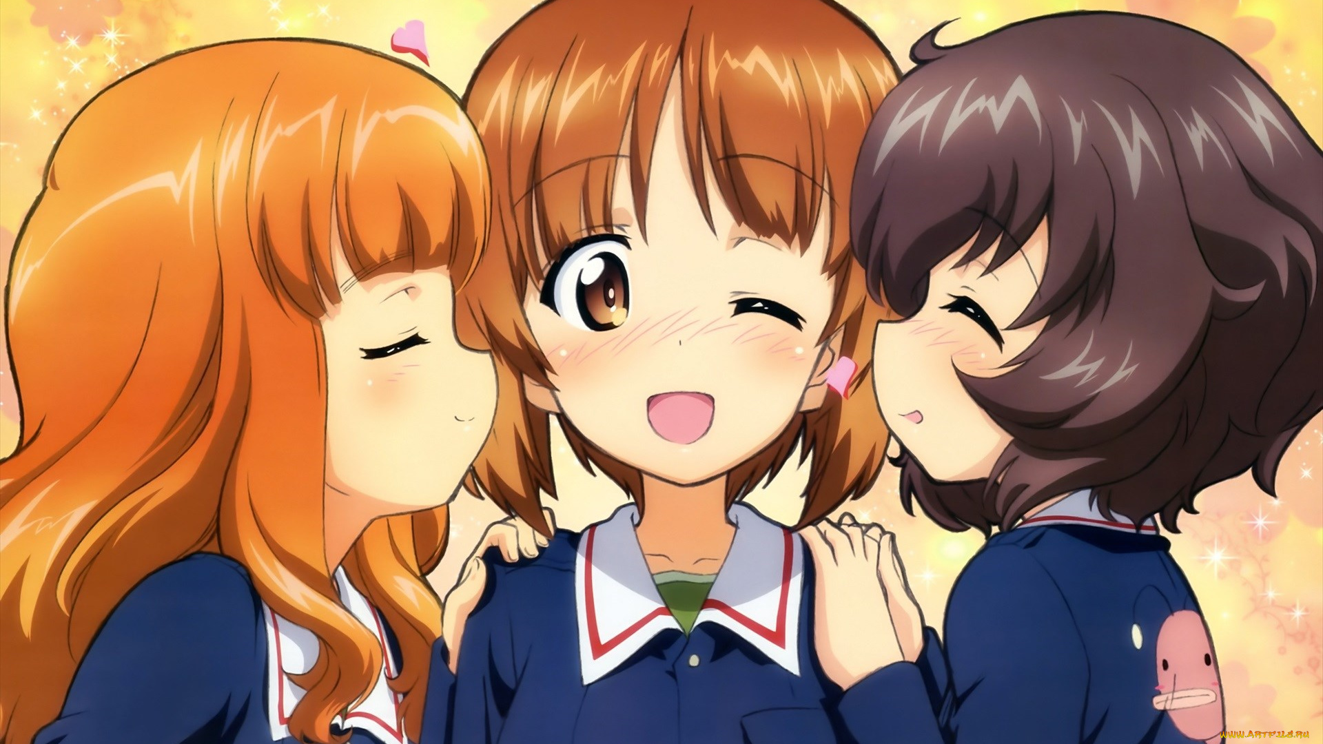 girls, und, panzer, аниме, девушки