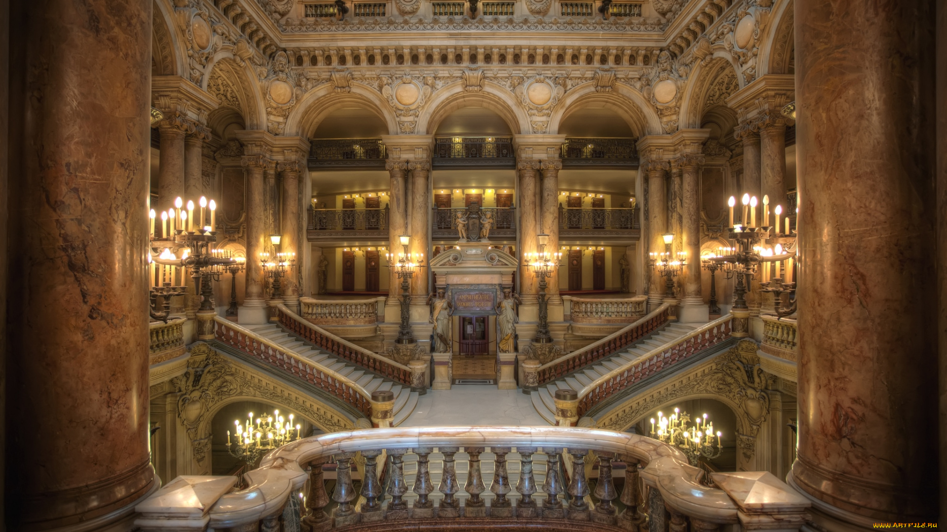 интерьер, дворцы, музеи, колонны, лестницы, скульптуры
