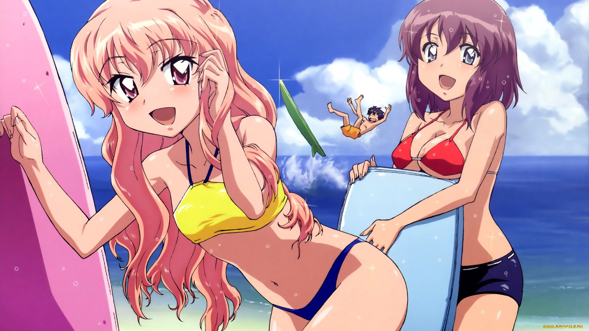 zero, no, tsukaima, аниме, девушки, зеркало