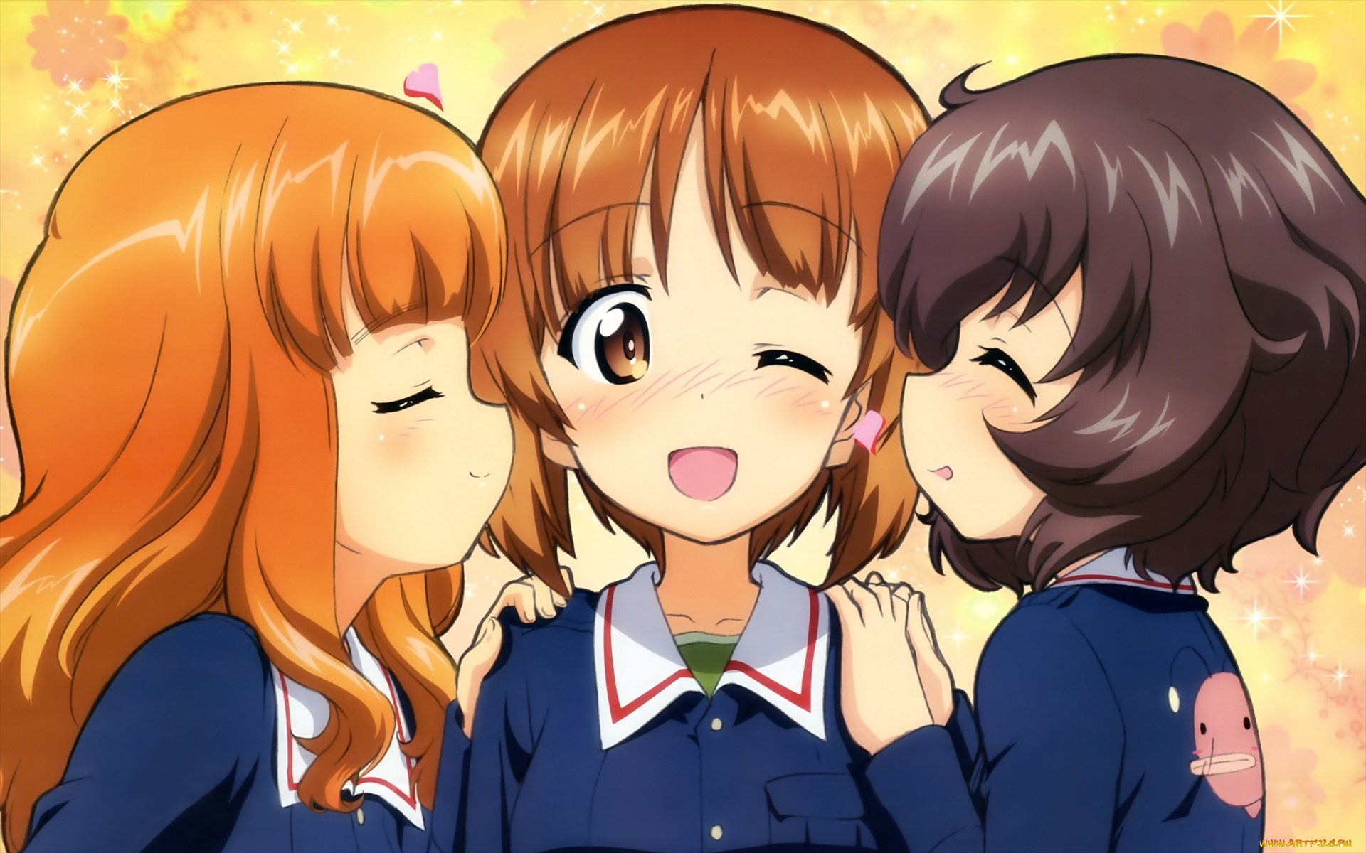 girls, und, panzer, аниме, девушки