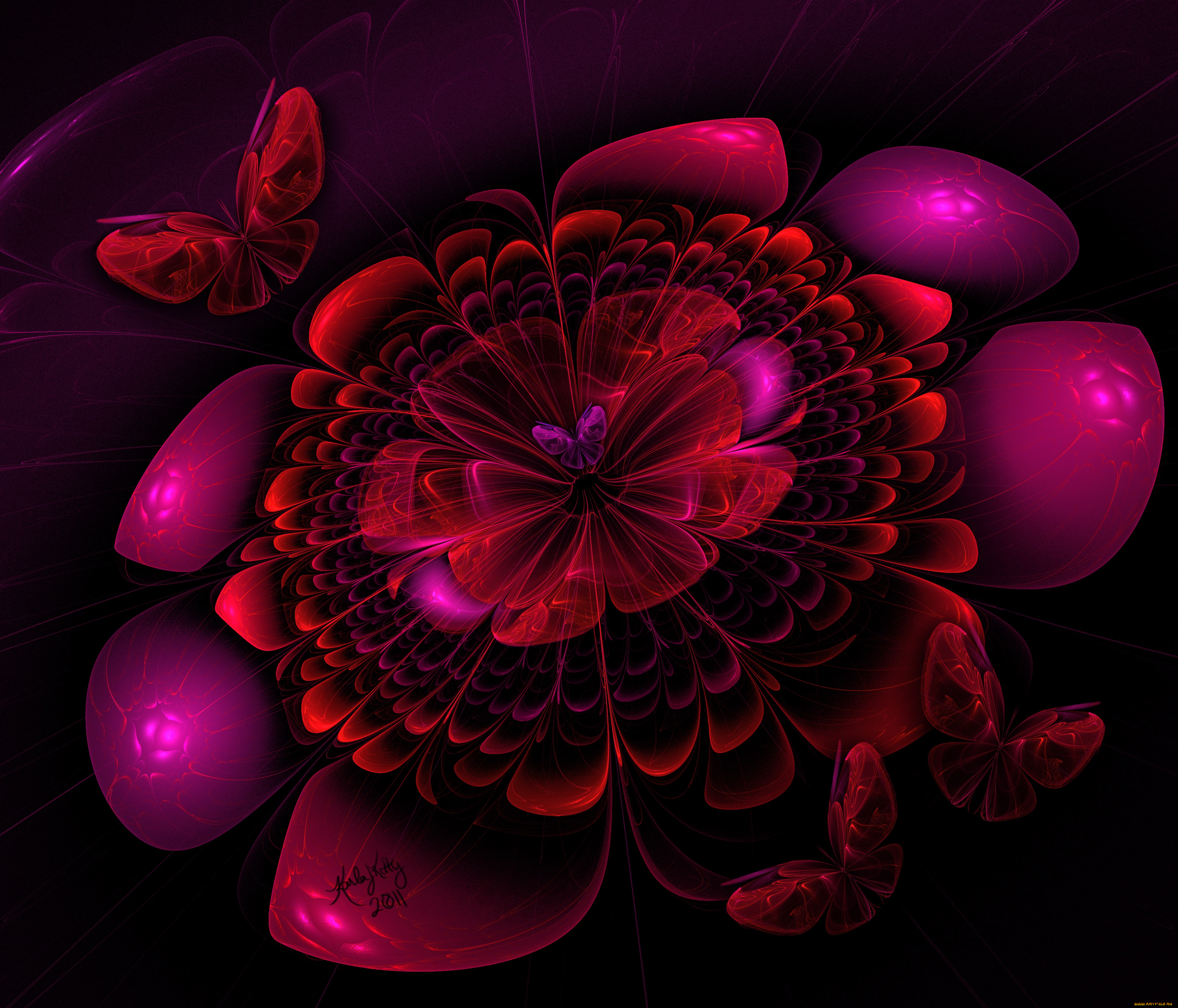 3д, графика, flowers, цветы, узор, цвета