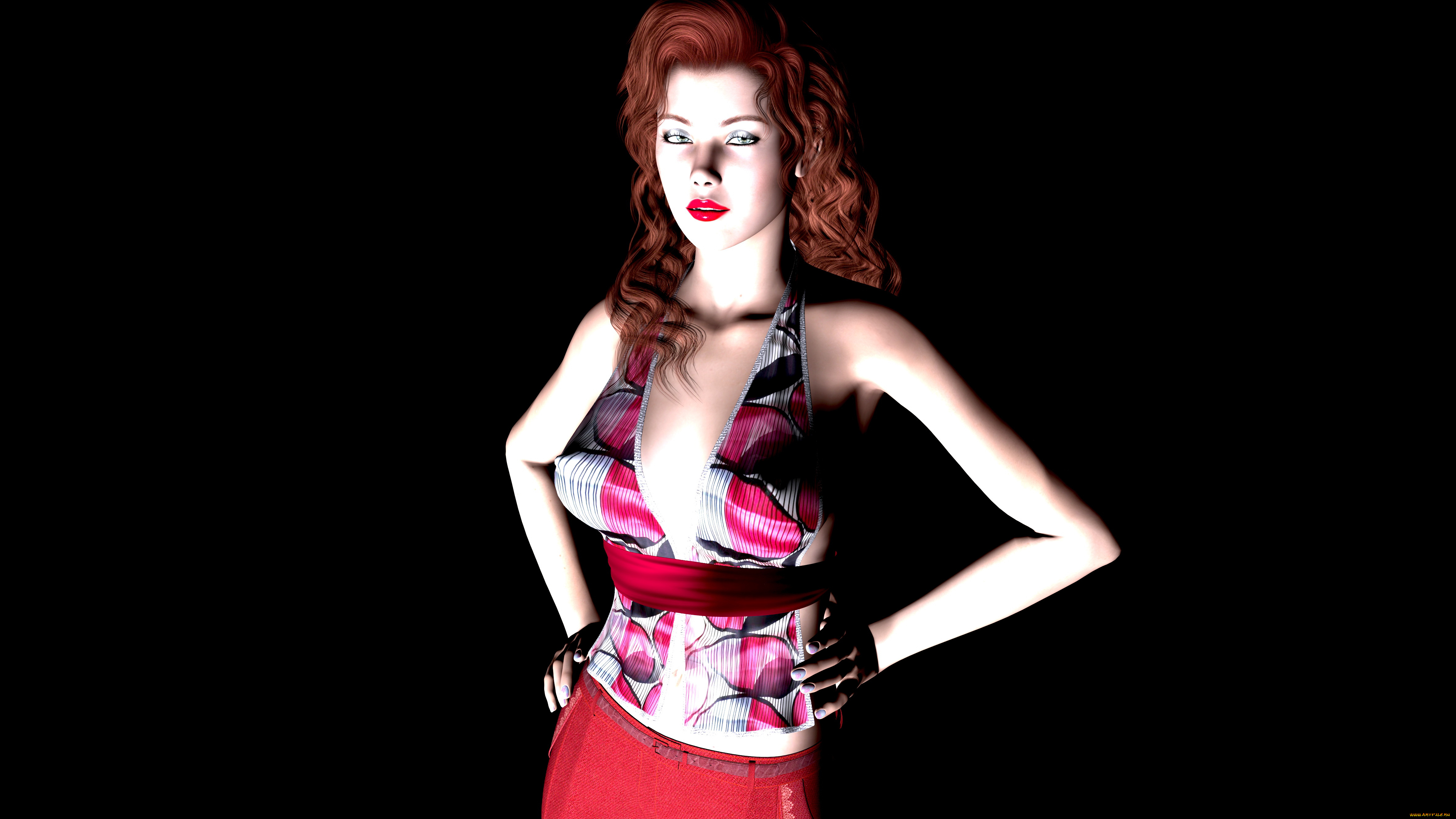 3д, графика, people, люди, девушка, взгляд