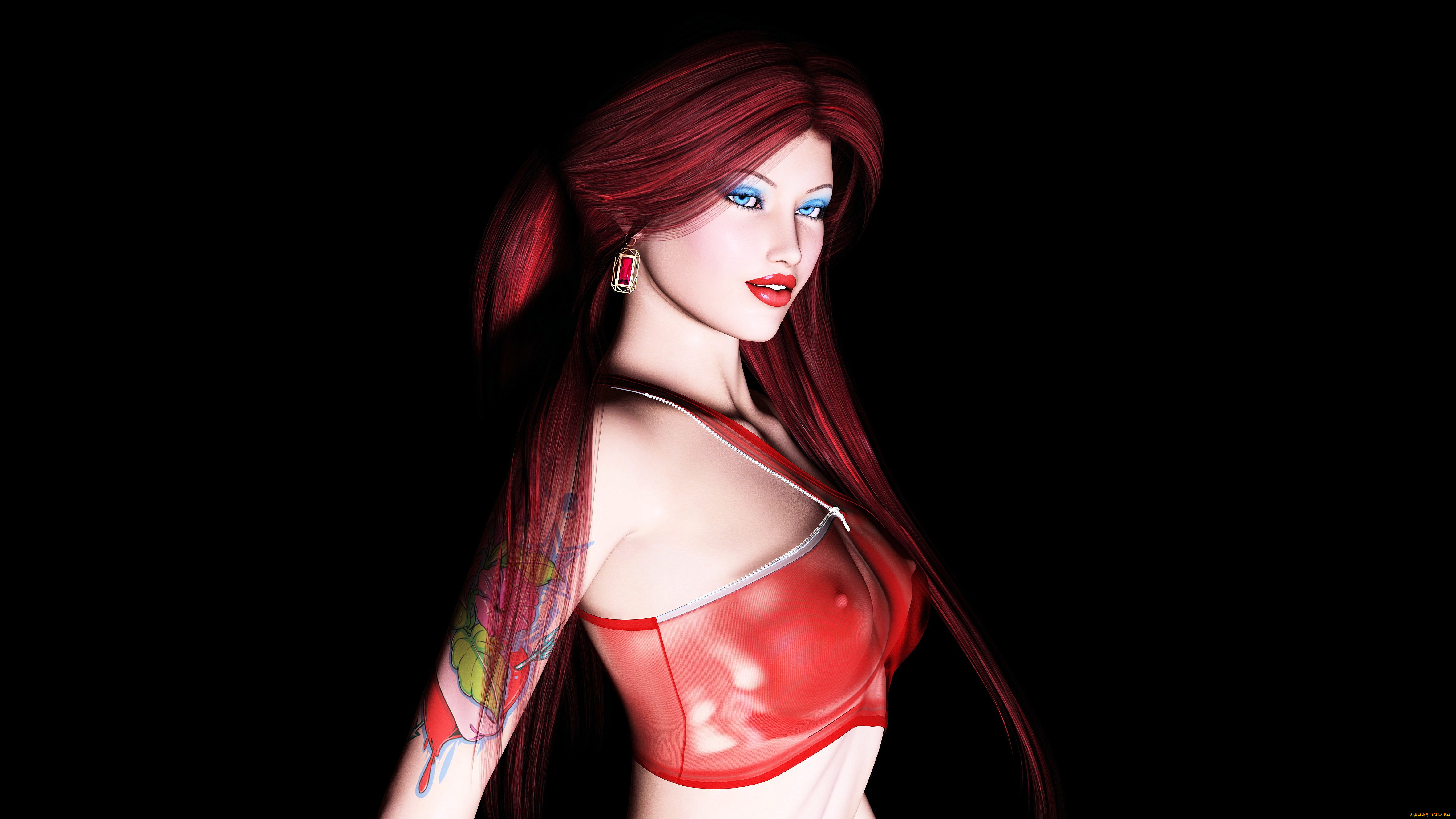 3д, графика, people, люди, прическа, взгляд