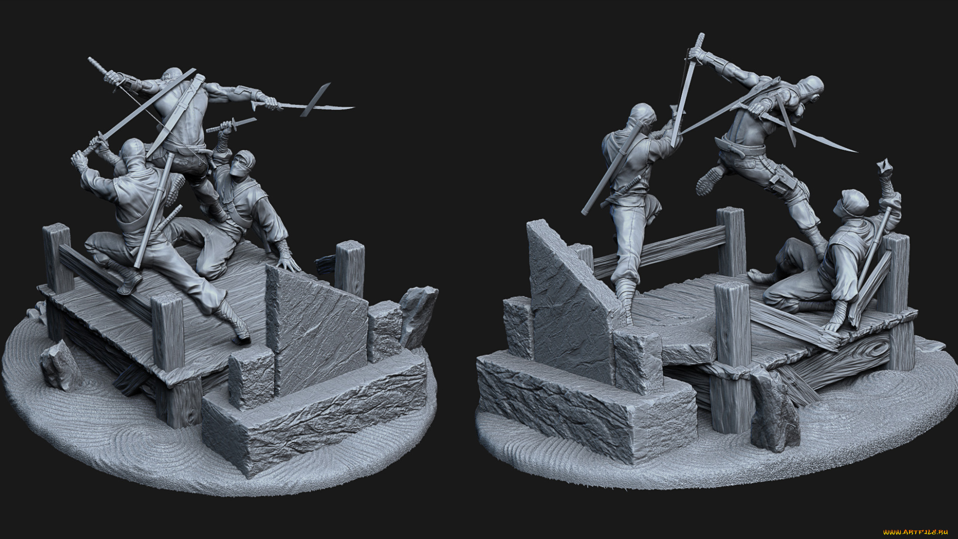 3д, графика, _science, fiction, ниндзя