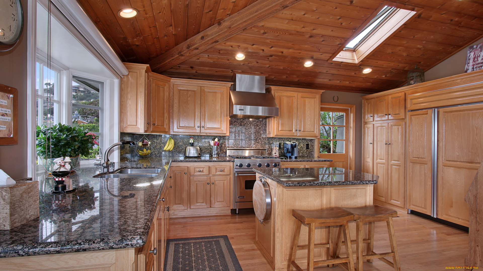 интерьер, кухня, люстры, цветы, стиль