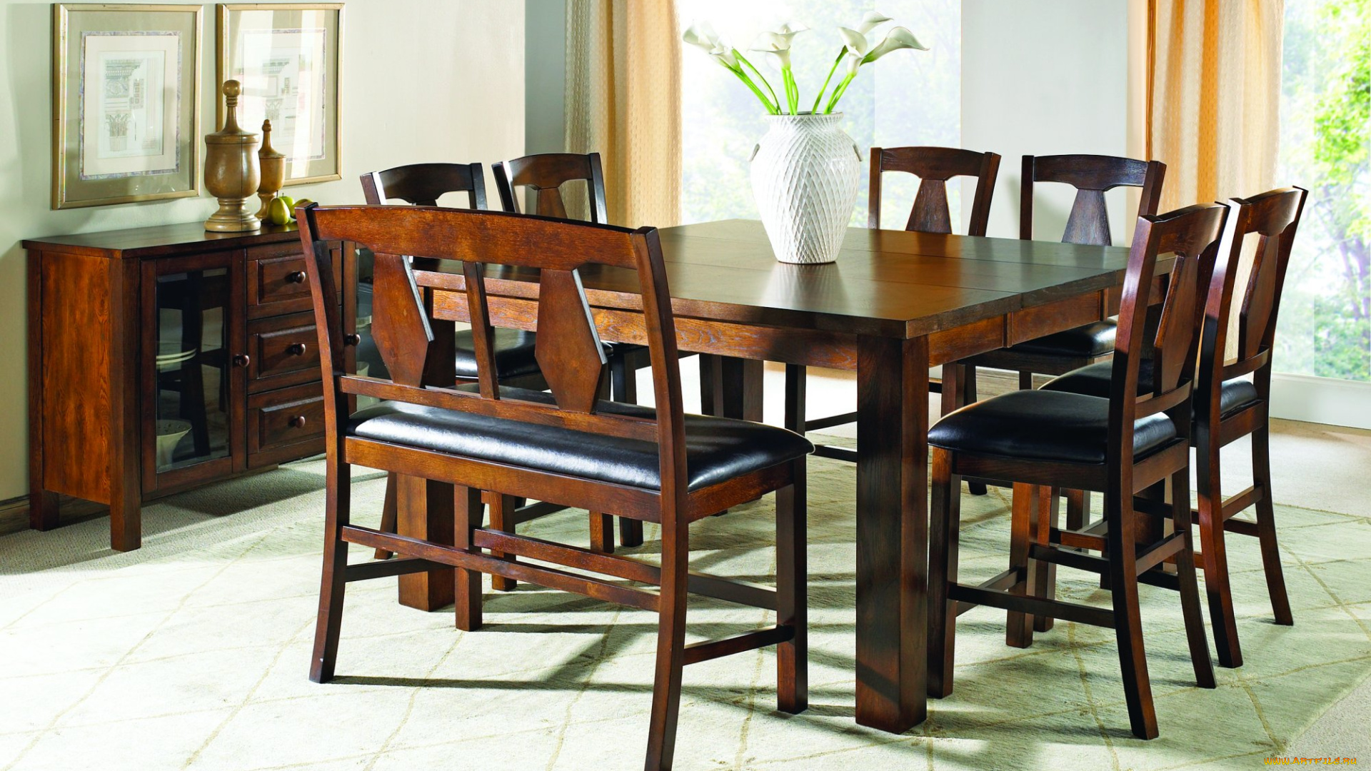 интерьер, кухня, окно, стулья, стол