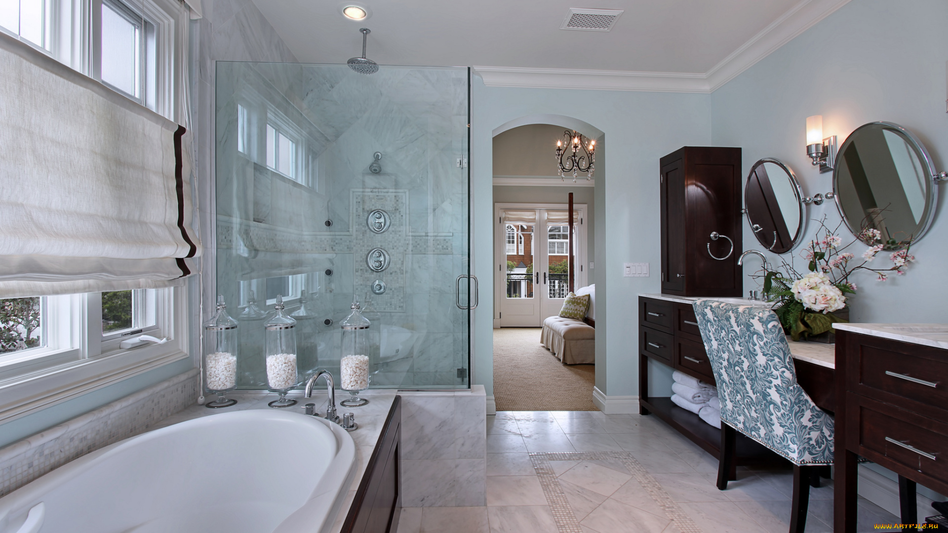 интерьер, ванная, и, туалетная, комнаты, ванная, дизайн, стиль