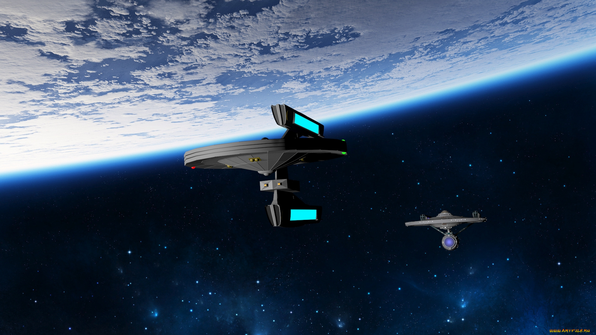 космос, арт, вселенная, звезды, космический, корабль