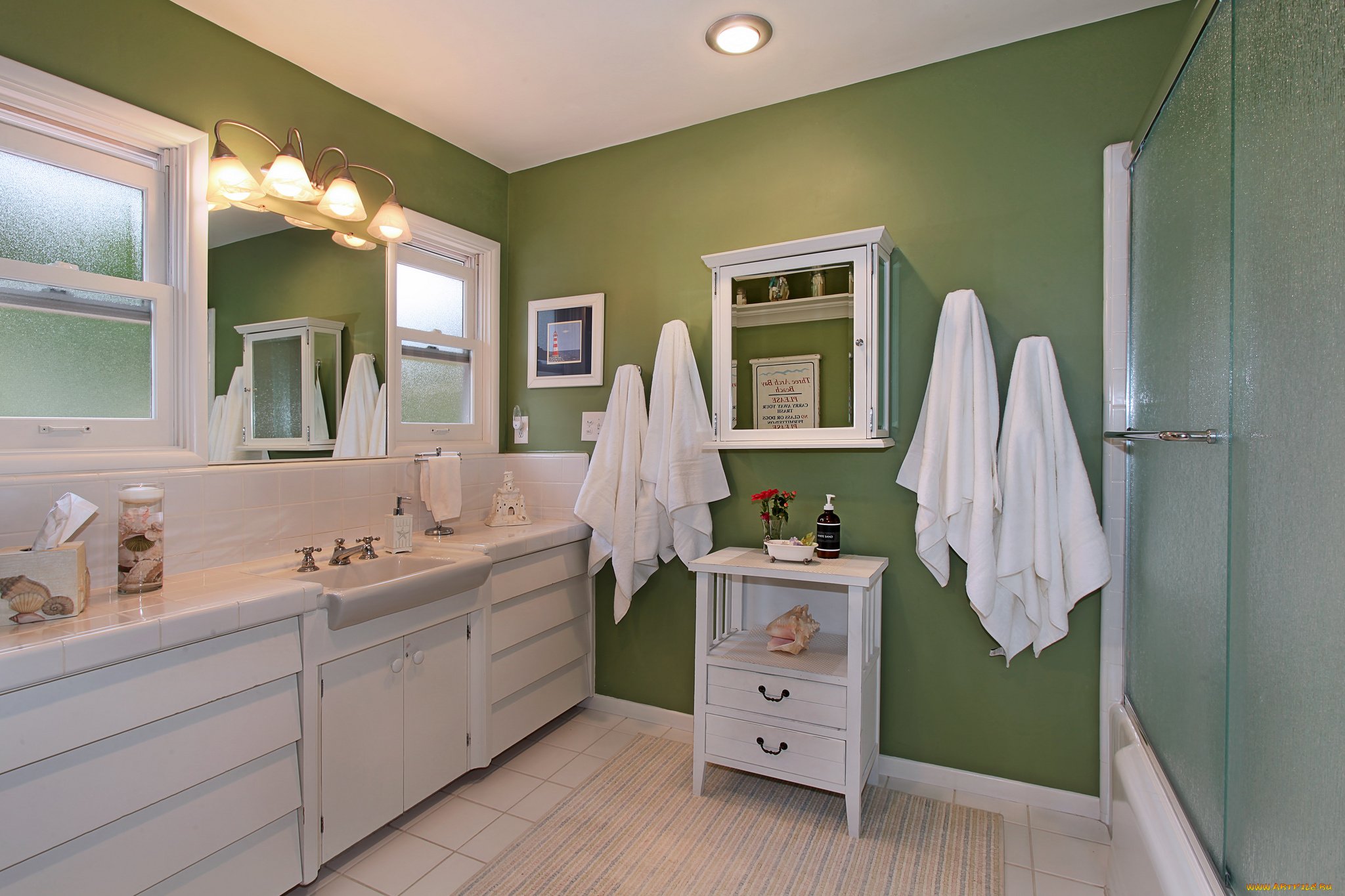 интерьер, ванная, и, туалетная, комнаты, дизайн, стиль, ванная