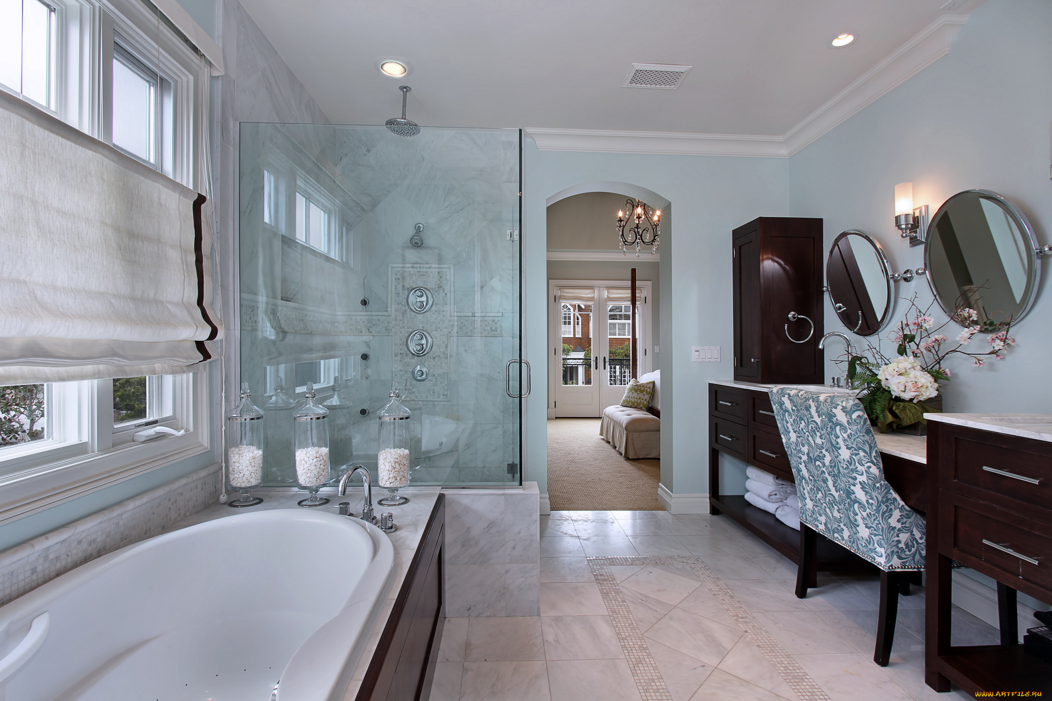 интерьер, ванная, и, туалетная, комнаты, ванная, дизайн, стиль