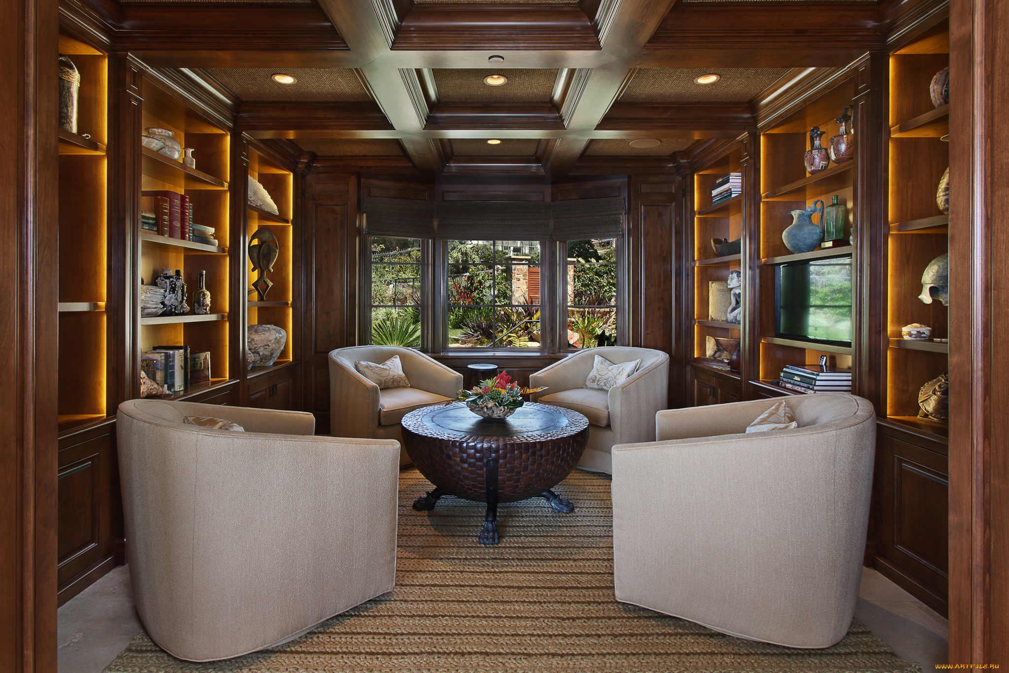 интерьер, гостиная, цветы, мебель, дизайн, оформление