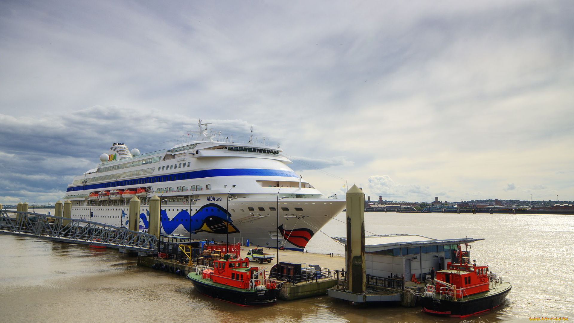 aidacara, корабли, лайнеры, океанский, лайнер, причал, круиз