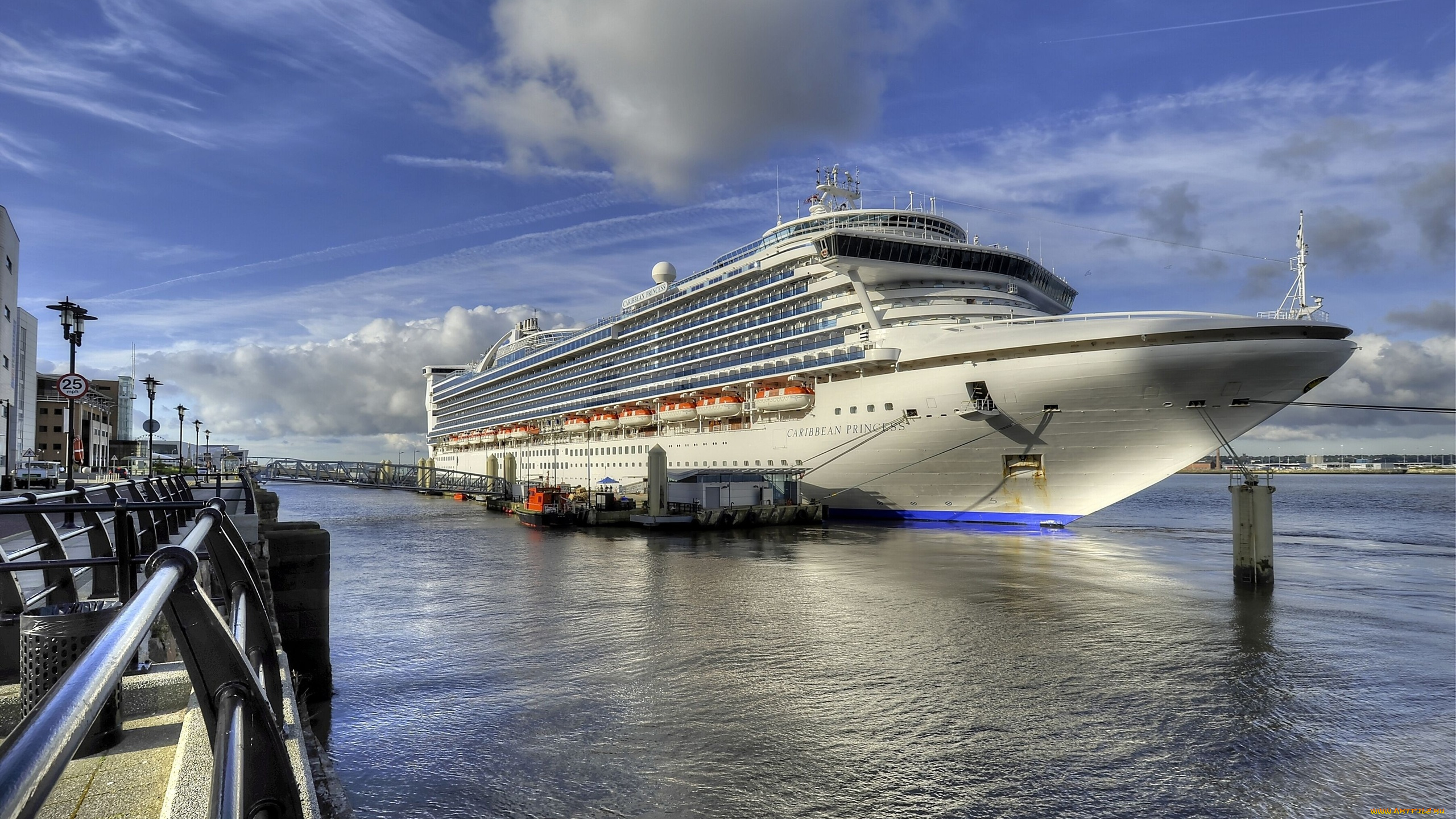 caribbean, princess, корабли, лайнеры, круиз, причал, океанский, лайнер