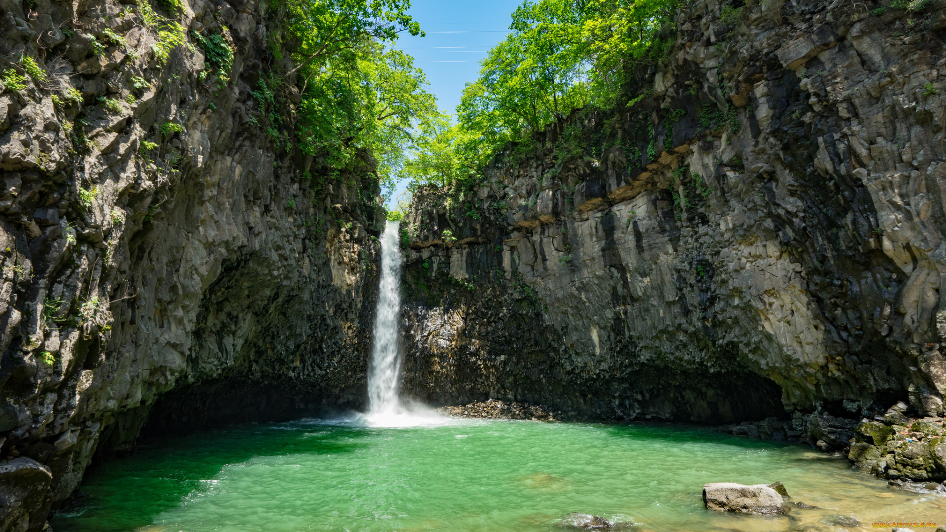 природа, водопады, лес, водопад, река