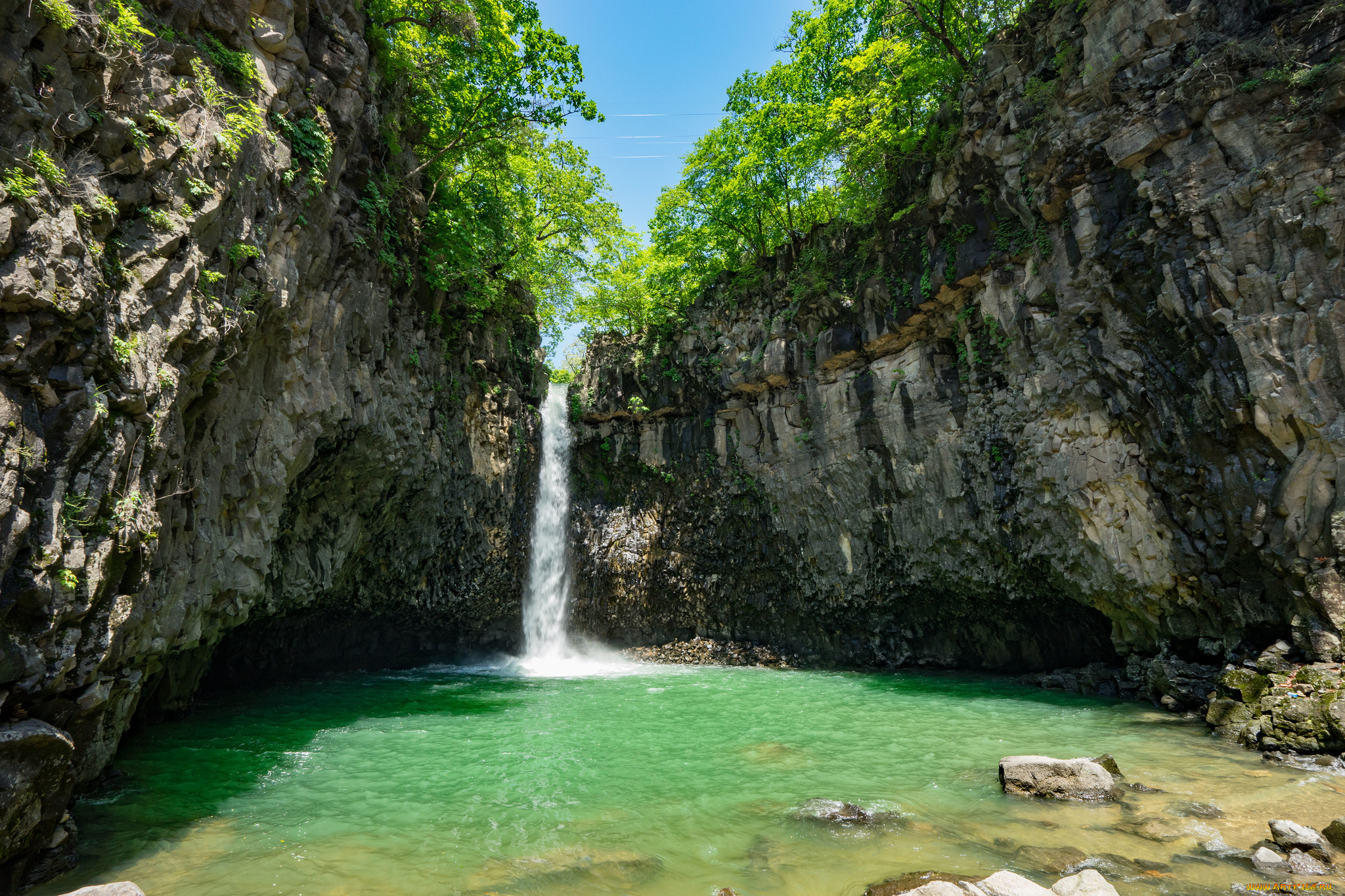 природа, водопады, лес, водопад, река