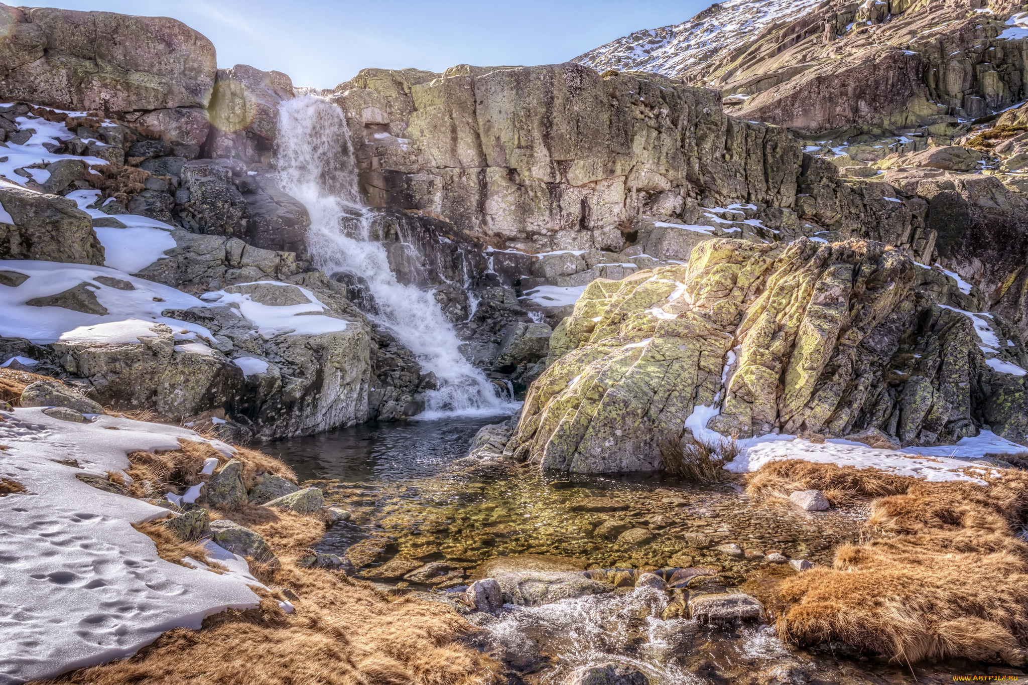 природа, водопады, водопад, река, лес