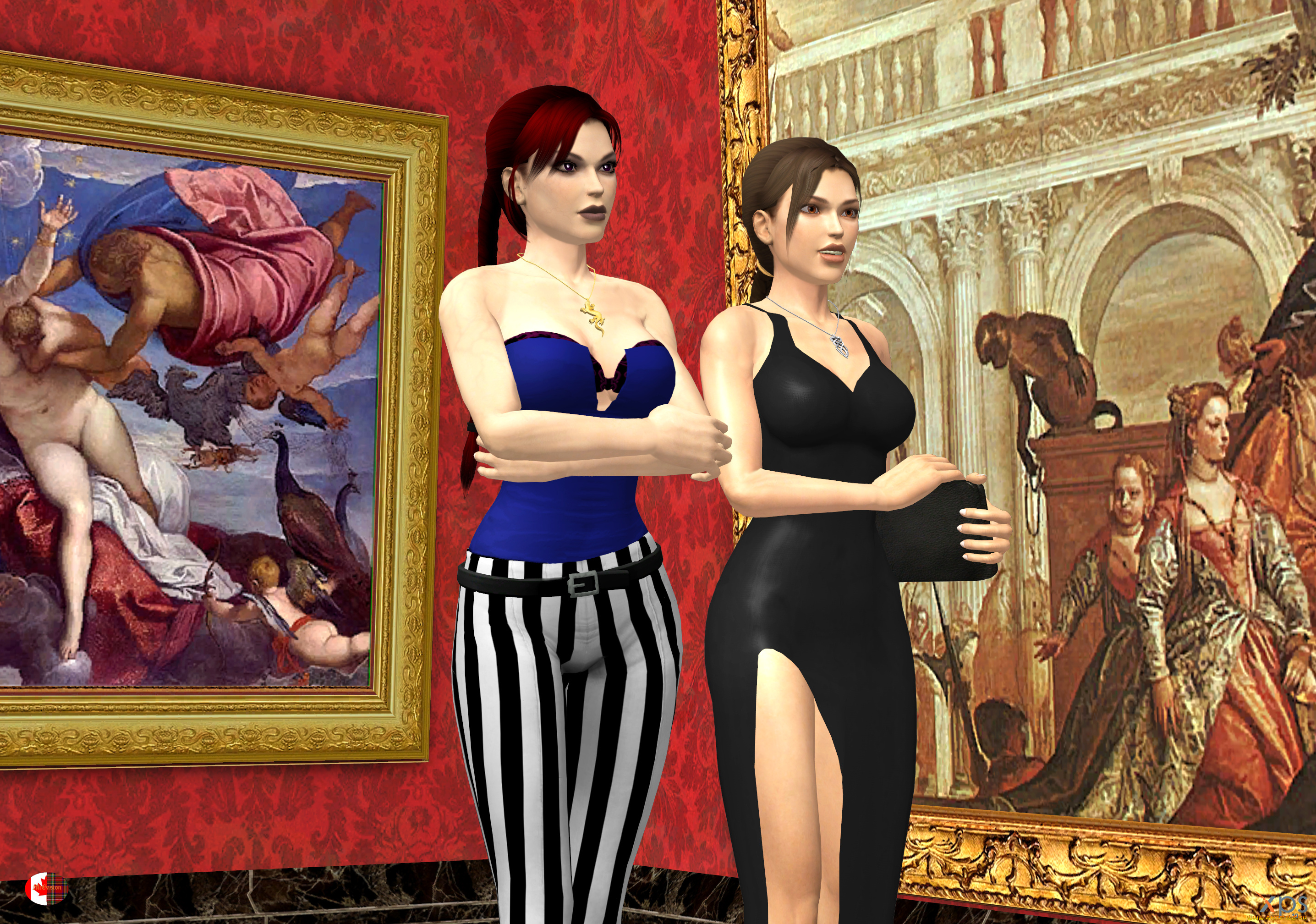 3д, графика, люди, , people, фон, взгляд, девушки, музей