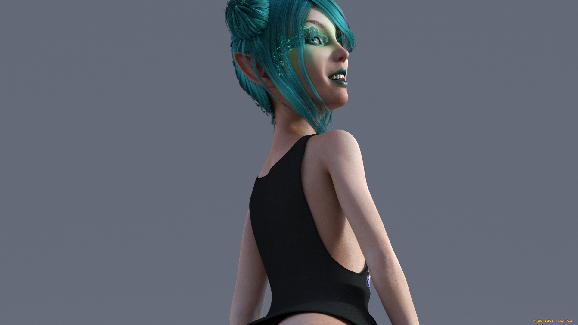 3д, графика, эльфы, , elves, фон, взгляд, эльфийка