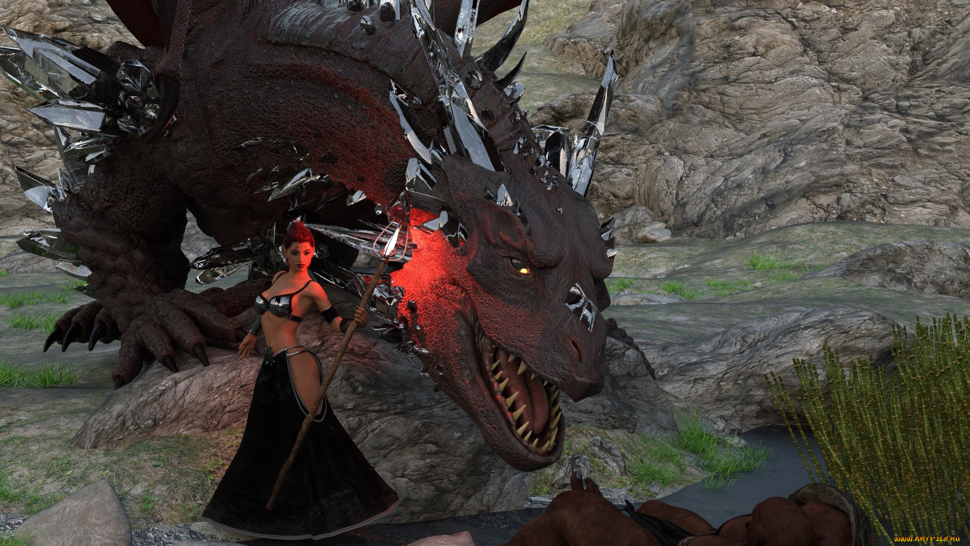 3д, графика, фантазия, , fantasy, девушка, взгляд, фон, демон