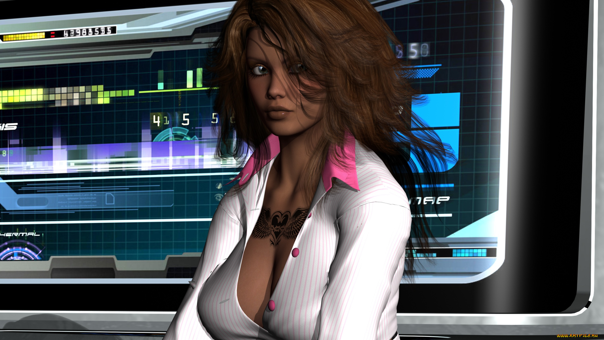 3д, графика, люди, , people, фон, взгляд, девушка