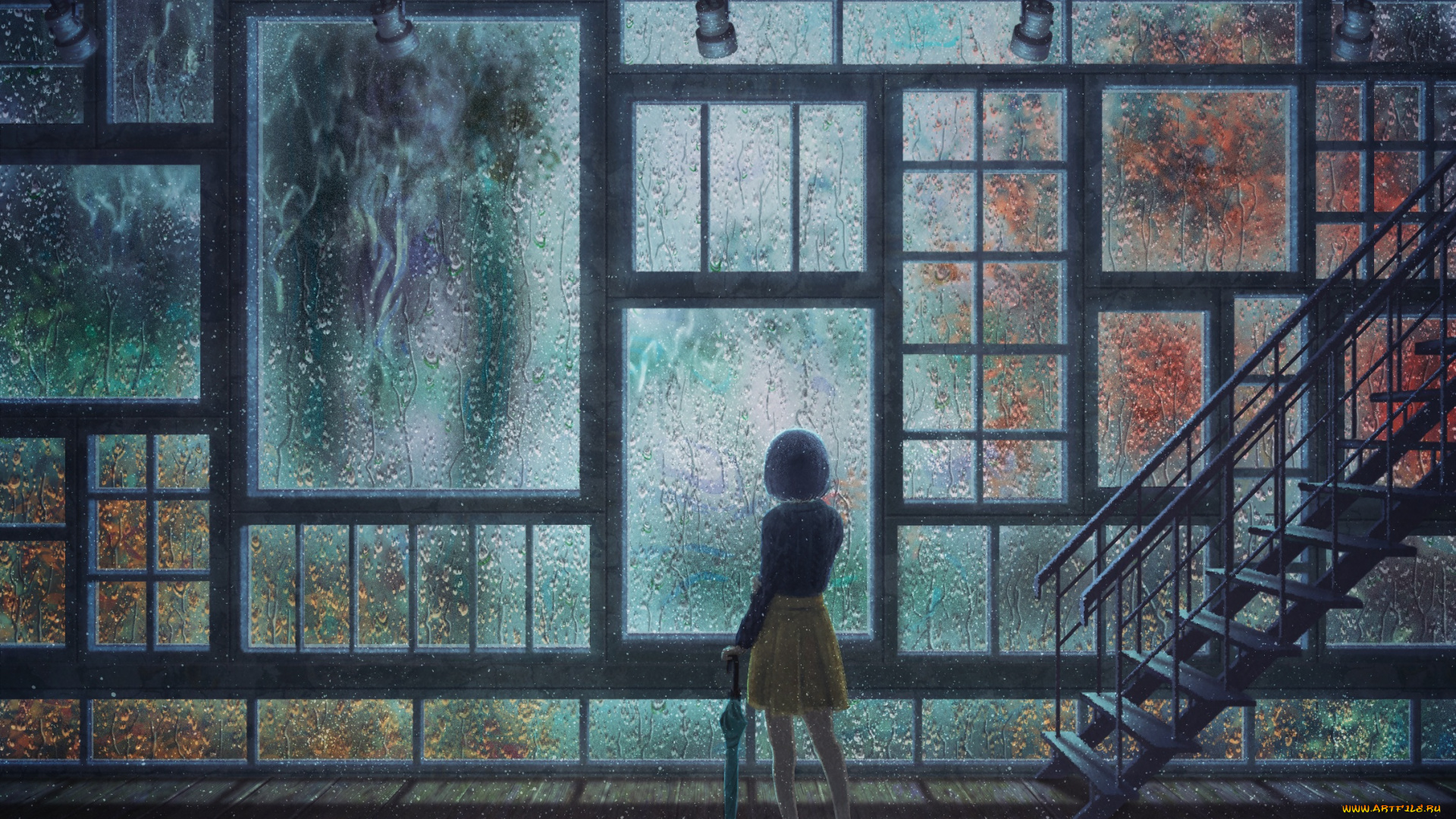 аниме, город, , улицы, , здания, natsu3390