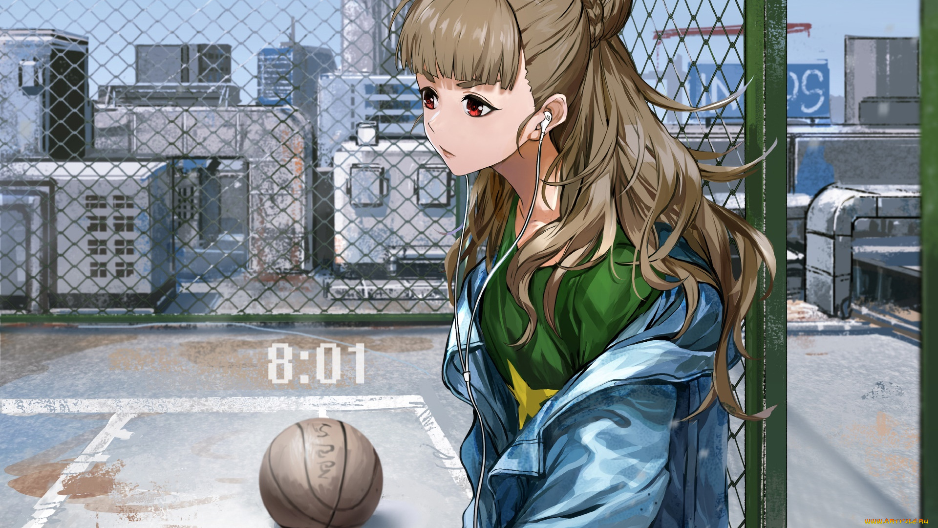 аниме, idolm@ster, девушка, взгляд, фон