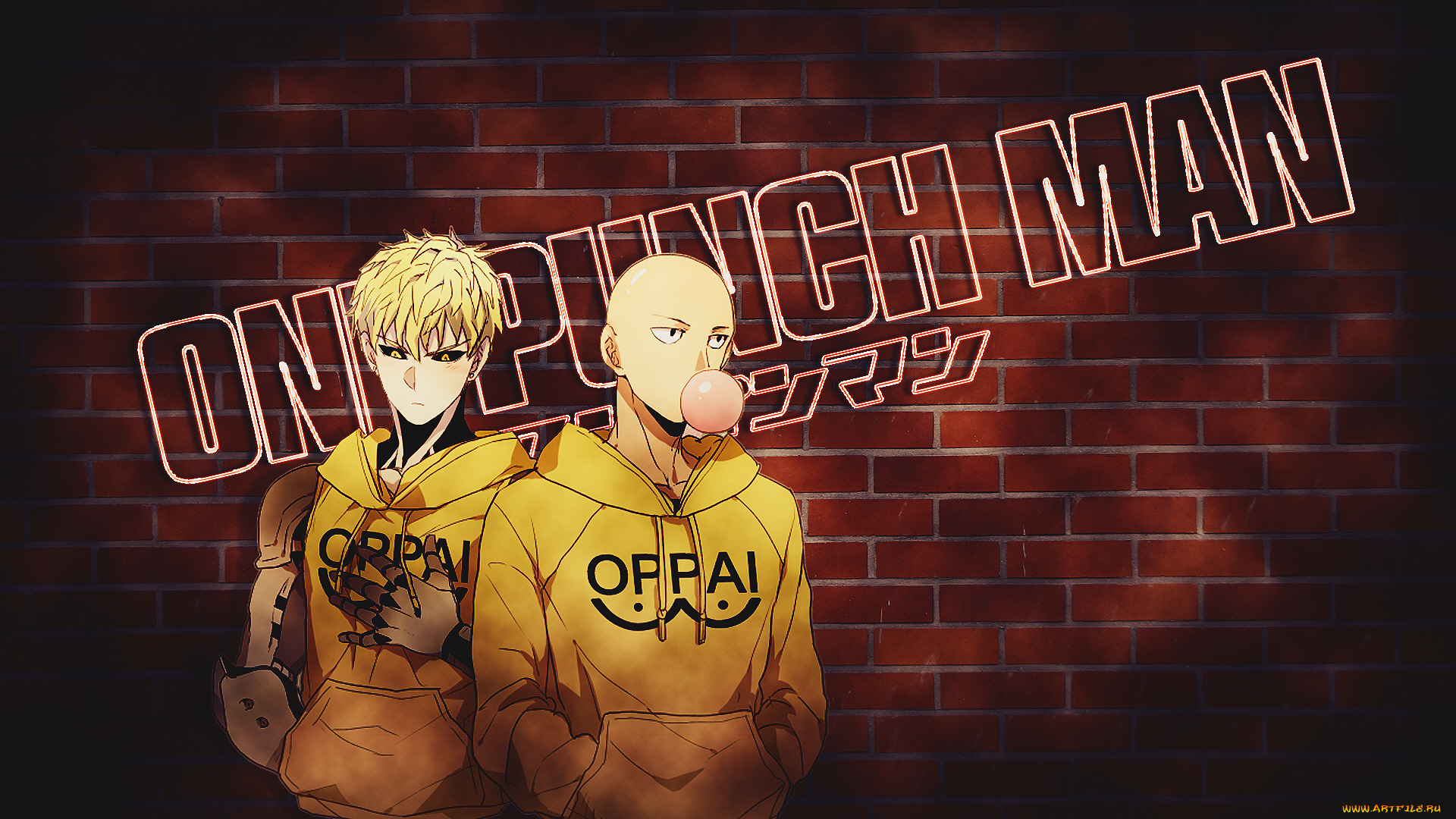 аниме, one, punch, man, сайтама, генос